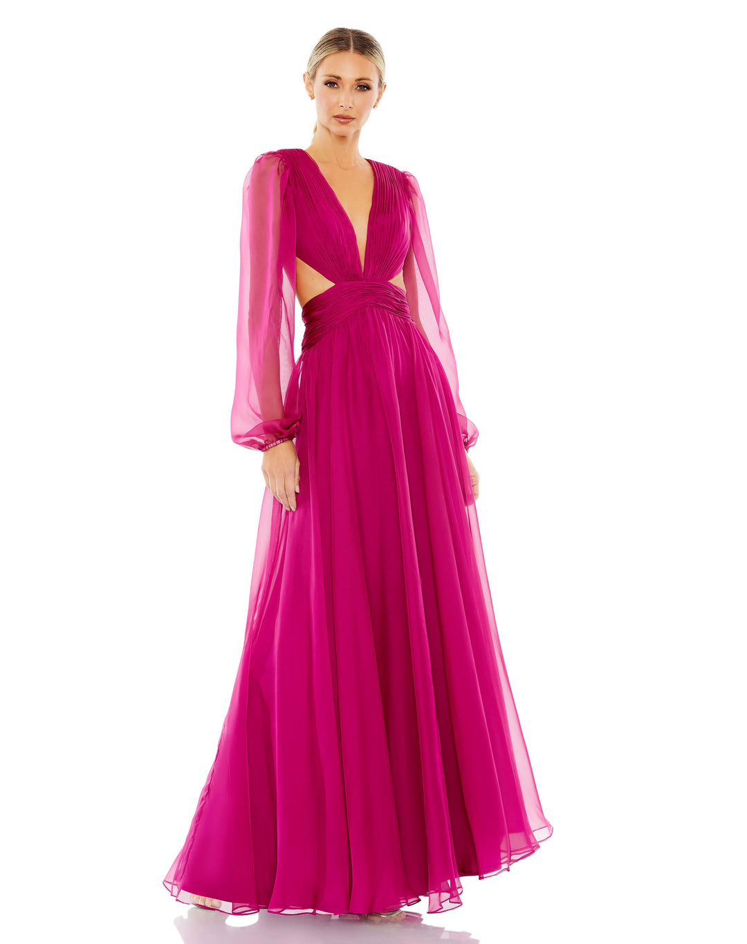 Mac Duggal 55823 Long A-Line Chiffon Dress Mydressline Mac Duggal 55823 Long A-Line Chiffon Dress Mydressline