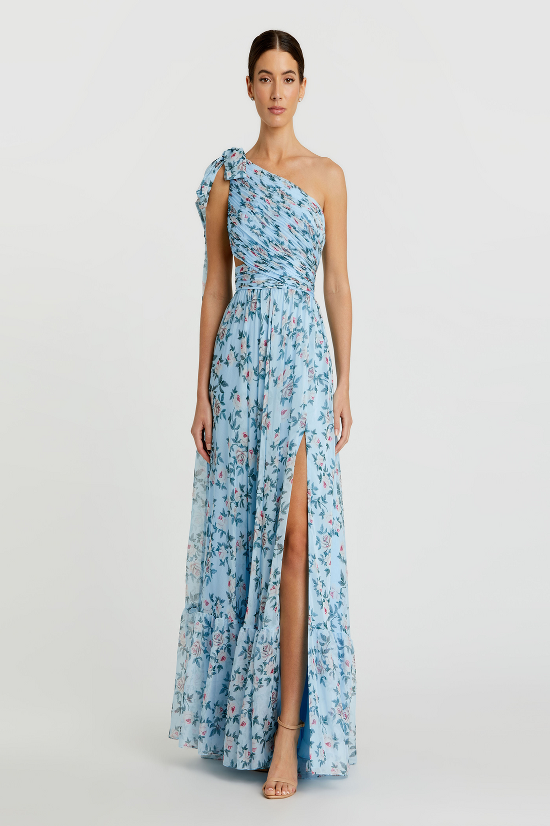 Mac Duggal 56051 – Chiffon A-Line Gown with Slit