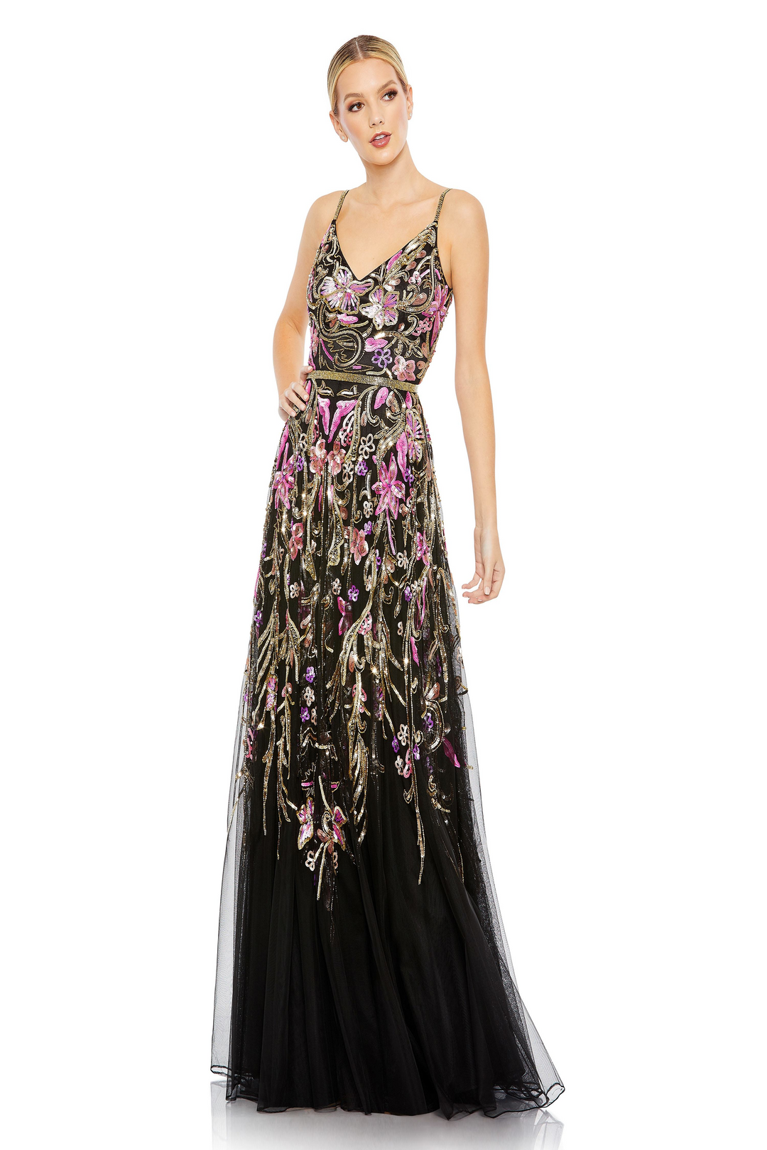 Mac Duggal 5671 A-Line Sequin Evening Dress Mydressline Mac Duggal 5671 A-Line Sequin Evening Dress Mydressline