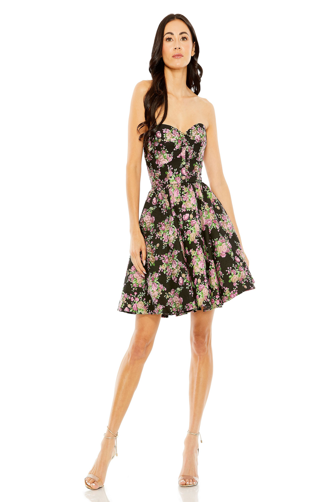 Mac Duggal 68615 Midi Dress - A-Line Floral Elegance Mydressline Mac Duggal 68615 Midi Dress - A-Line Floral Elegance Mydressline