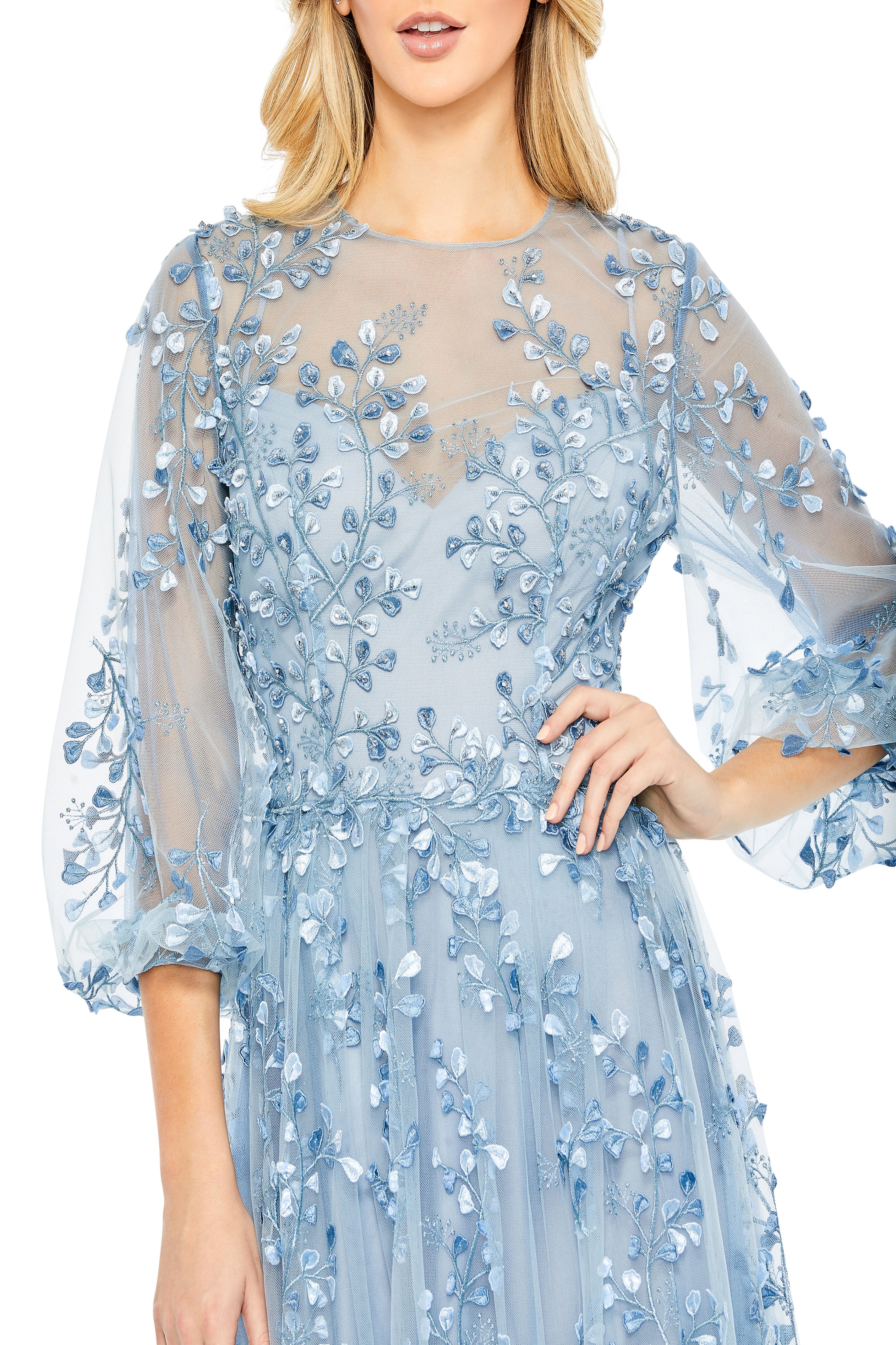 【MAC DUGGAL】ロング ドレス キャミソール Aライン ブルー Mac Duggal 67979 - Tiered A-Line Prom Gown – Couture Candy