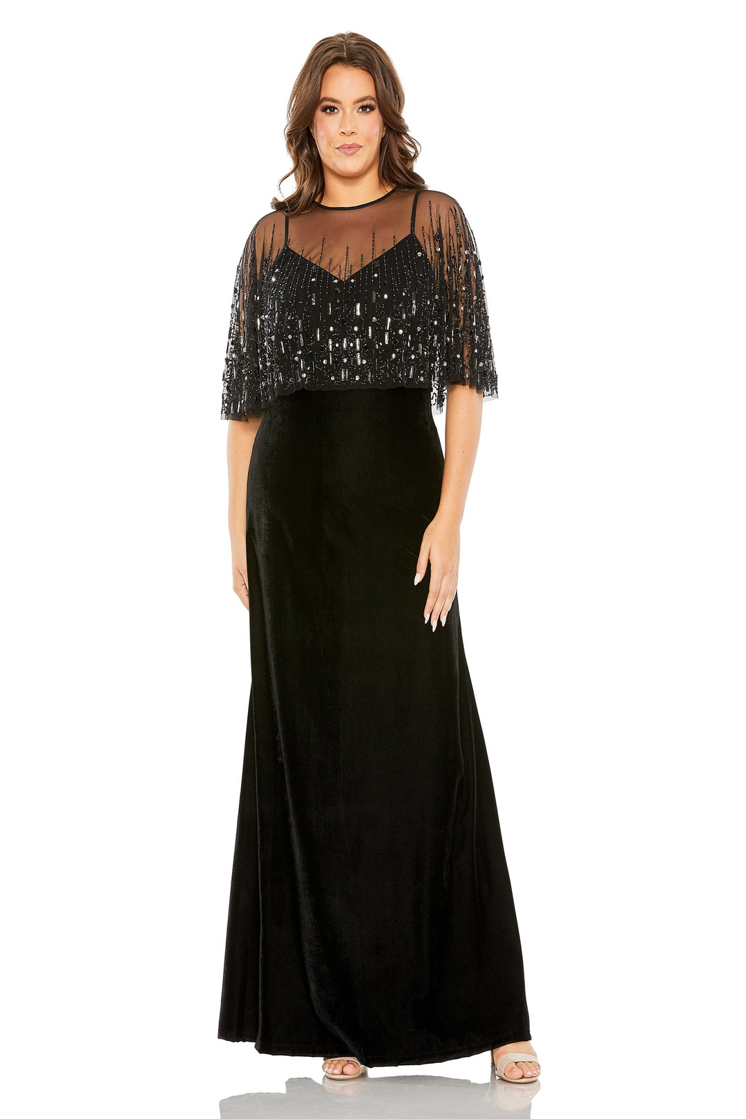 Mac Duggal 9228 Long A-Line Gown with Bolero Jacket Mydressline Mac Duggal 9228 Long A-Line Gown with Bolero Jacket Mydressline