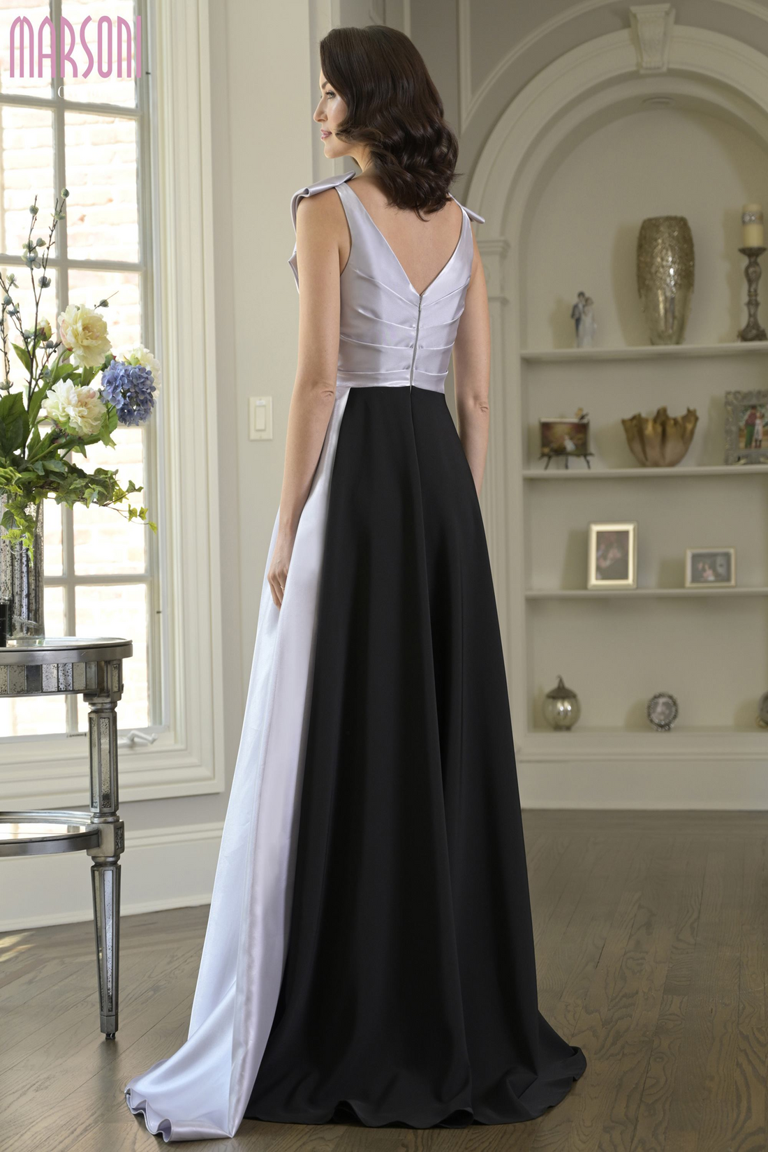 Marsoni M345 – Satin-Crepe Evening Dress for Galas