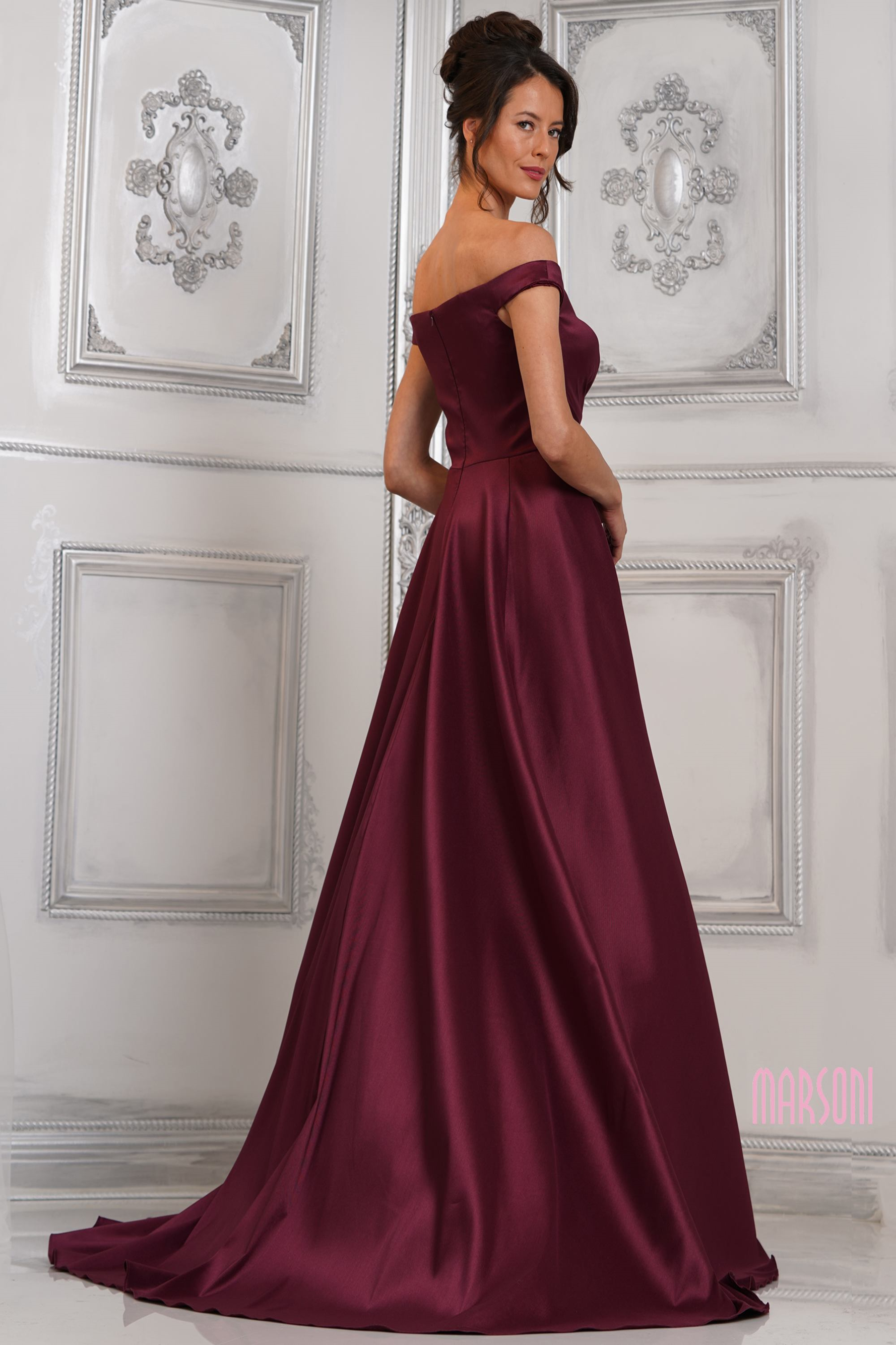 Marsoni MV1310 Taffeta Off-Shoulder Evening Dress – Mydressline