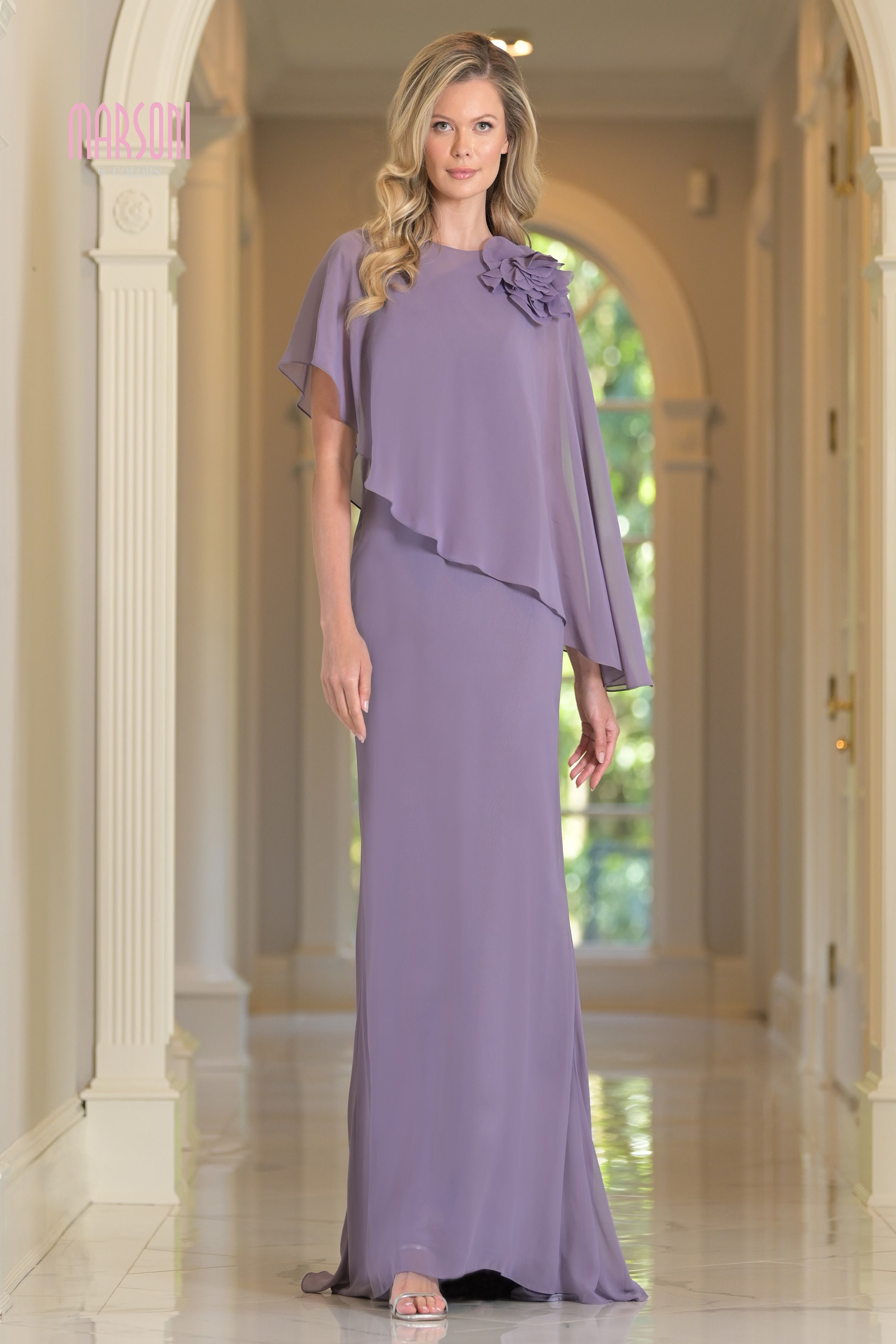 Marsoni MV1347 Chiffon Evening Gown with Bolero – Mydressline