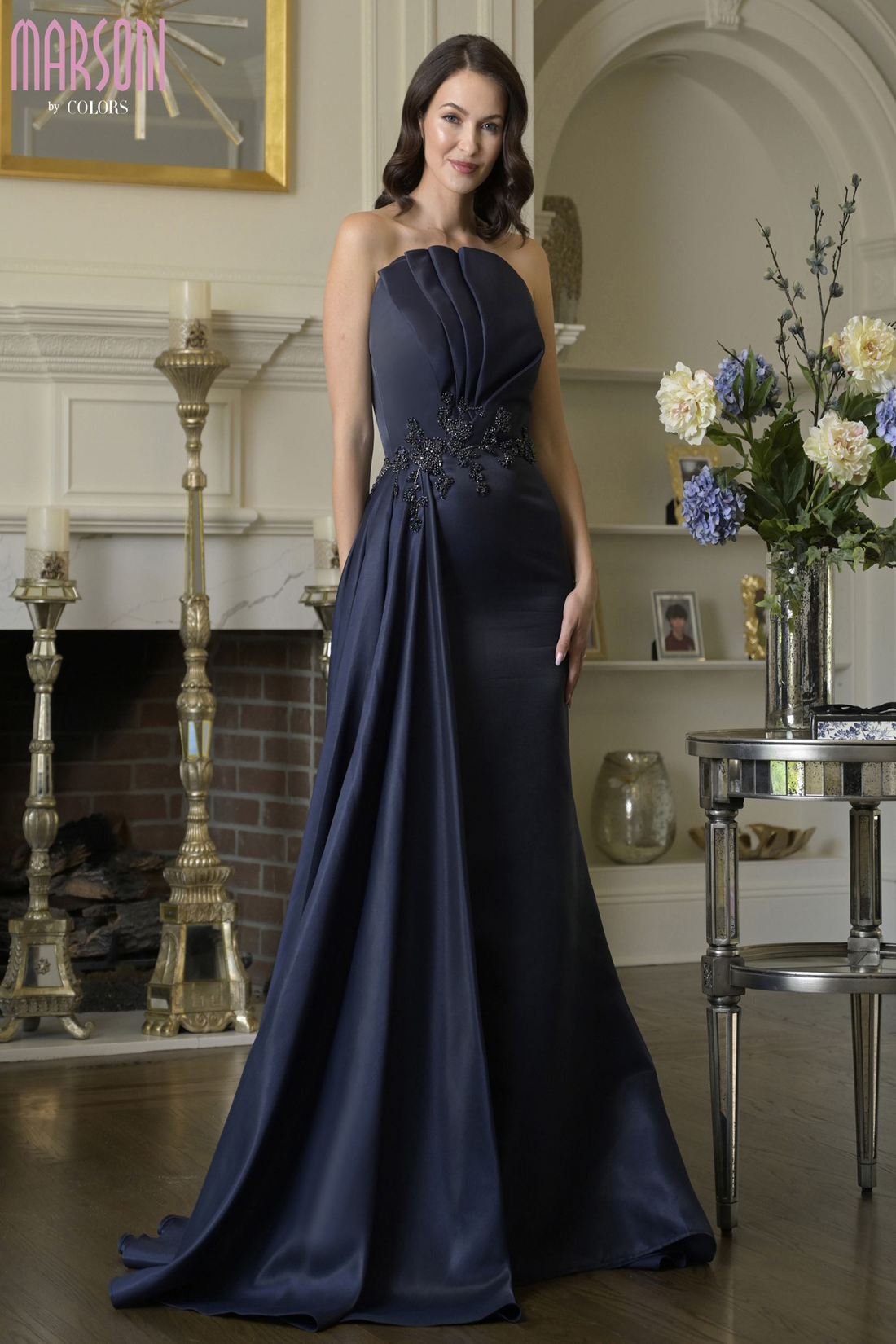 مارسوني MV1356 – Satin Evening Gown for Luxe Events