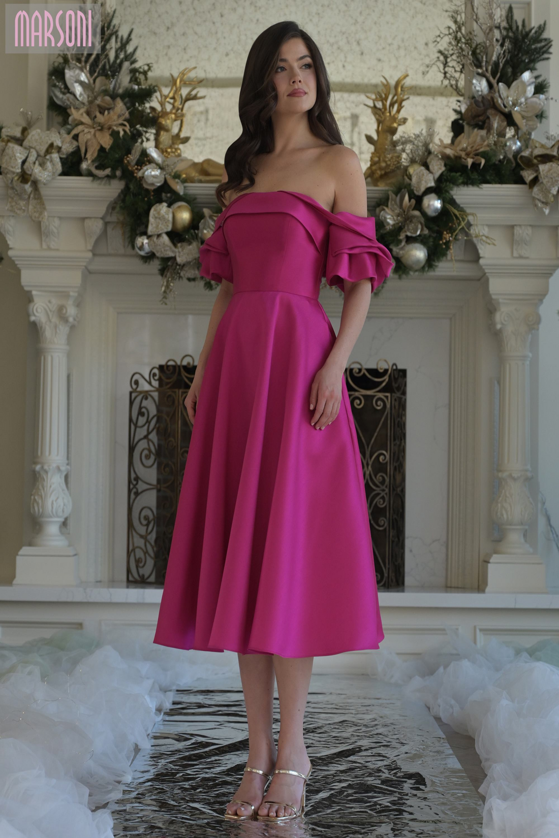 مارسوني MV1369 – Satin Cocktail Dress - Effortless Glam