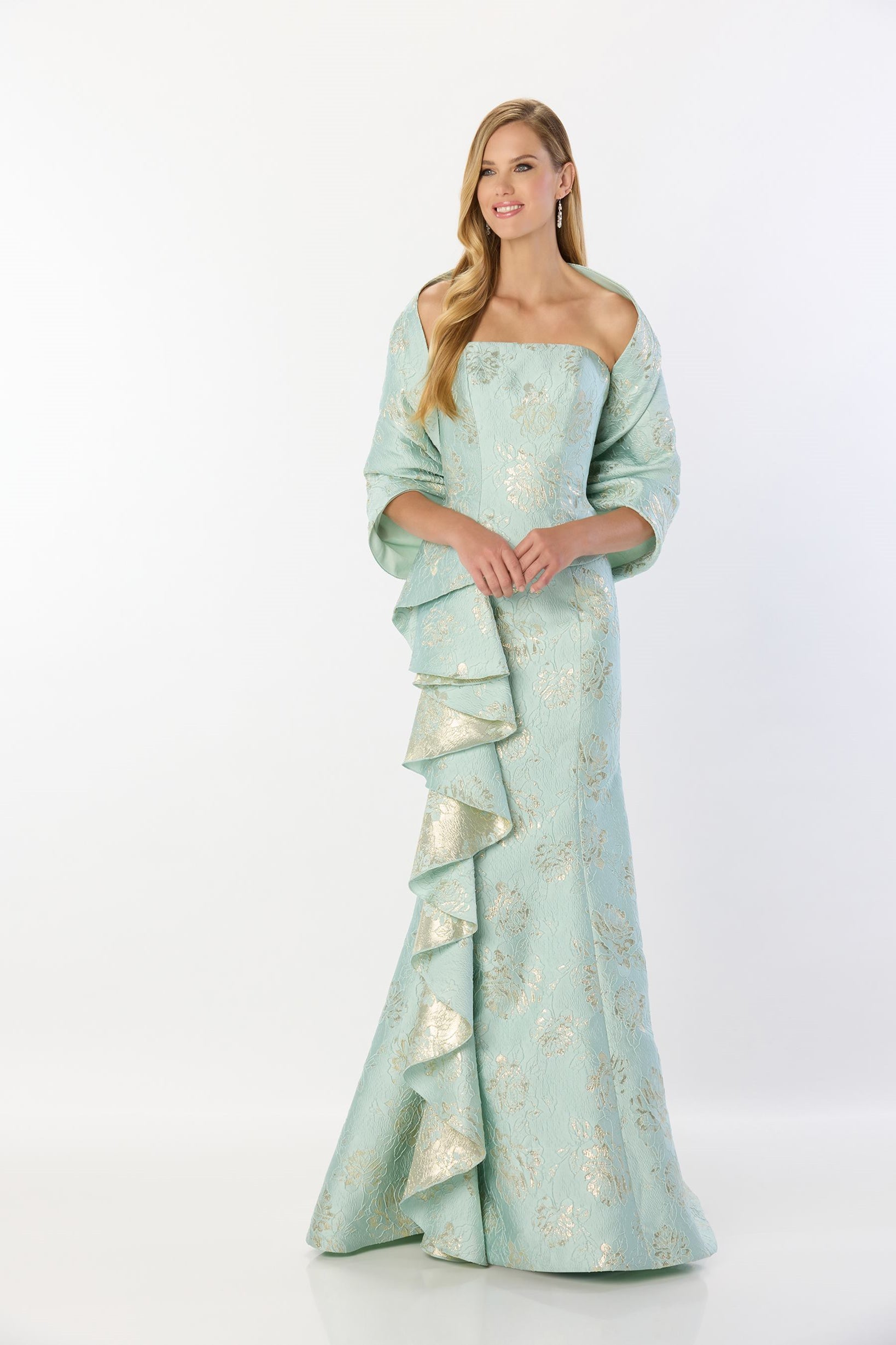 Mon Cheri Montage M2226 Brocade Dress with Shrug – Mydressline