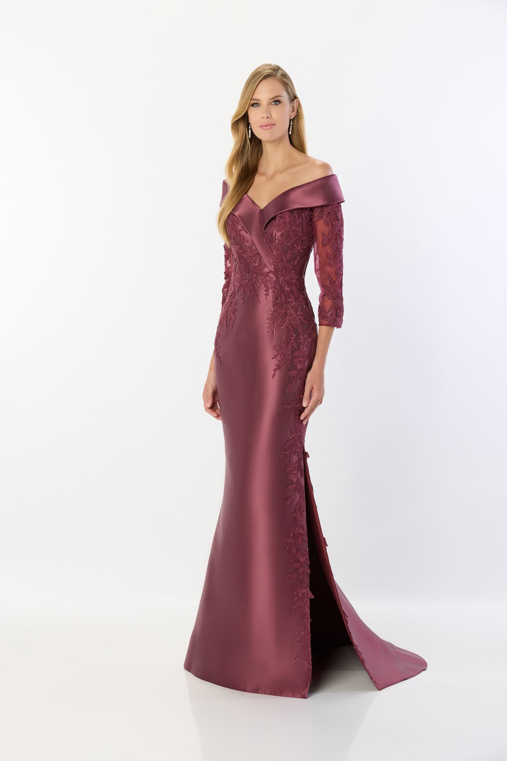 Mon Cheri Montage M2243 Mikado Lace Applique Dress – Mydressline