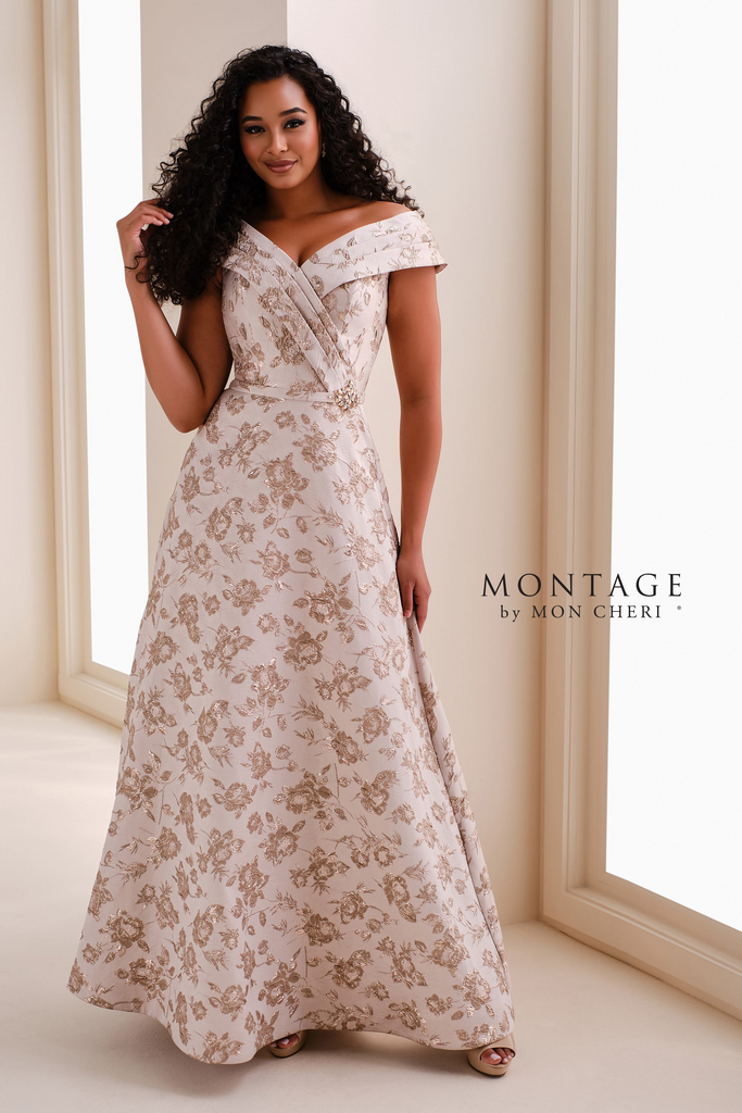 montage evening dresses Mon Cheri M4203 Formal Dresses Size:6-12M nude kitten heel Engagement Party Dresses -