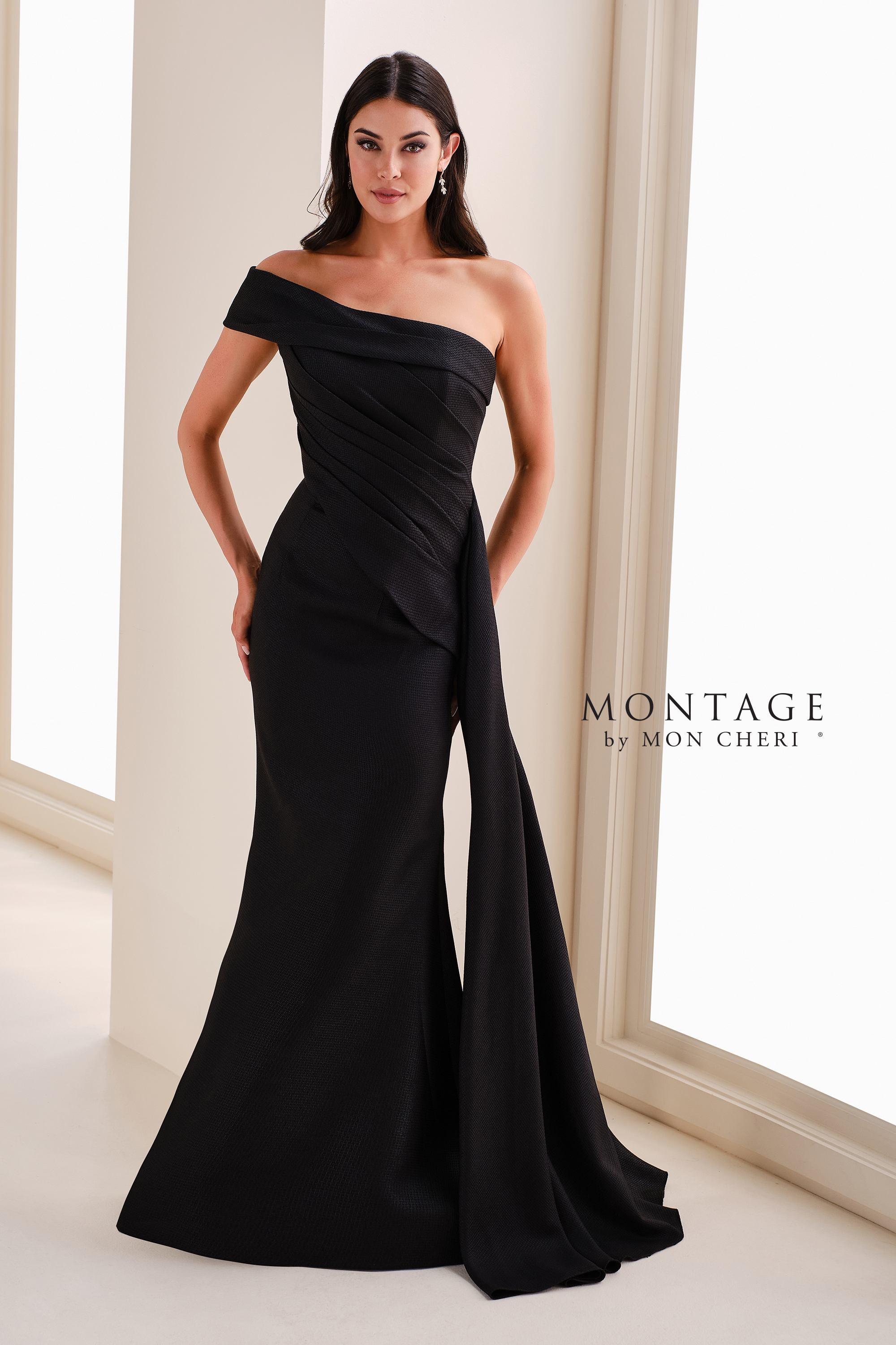 Mon Cheri Montage M4205: Luxe One-Shoulder Gown – Mydressline