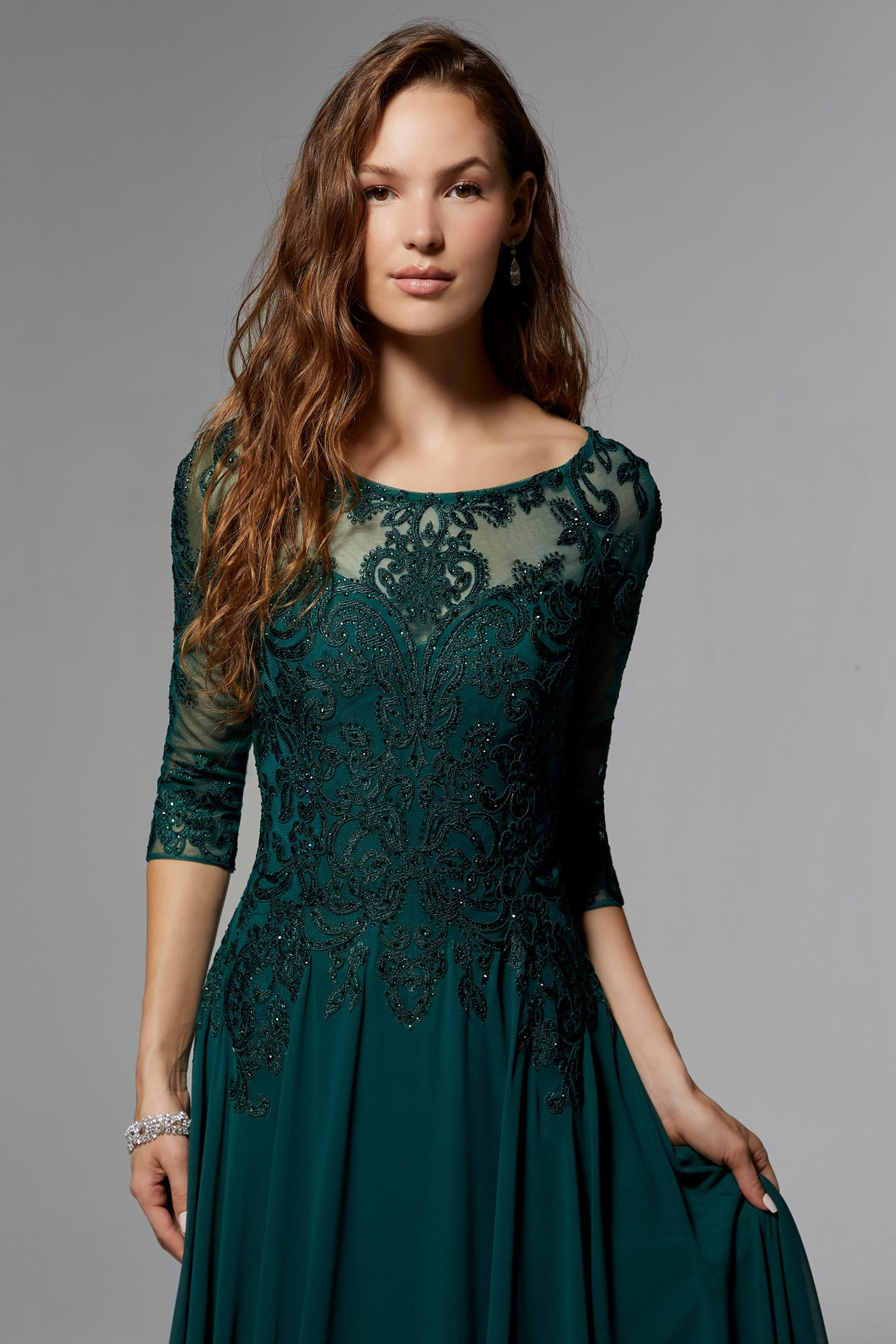 Morilee 71622 Lace and Chiffon A-Line Evening Dress – Mydressline