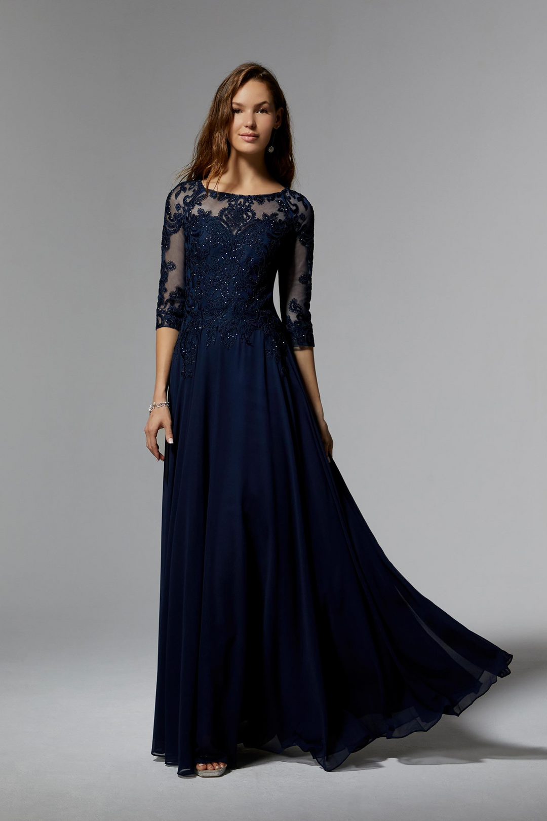 Plus Size Navy Long Sleeve Formal Dress Women's Elegant Party Maxi Dress Formal Event Gown With Plus Size Navy Long Sleeve Formal Dress Women's Elegant Party Maxi Dress Formal Event Gown With