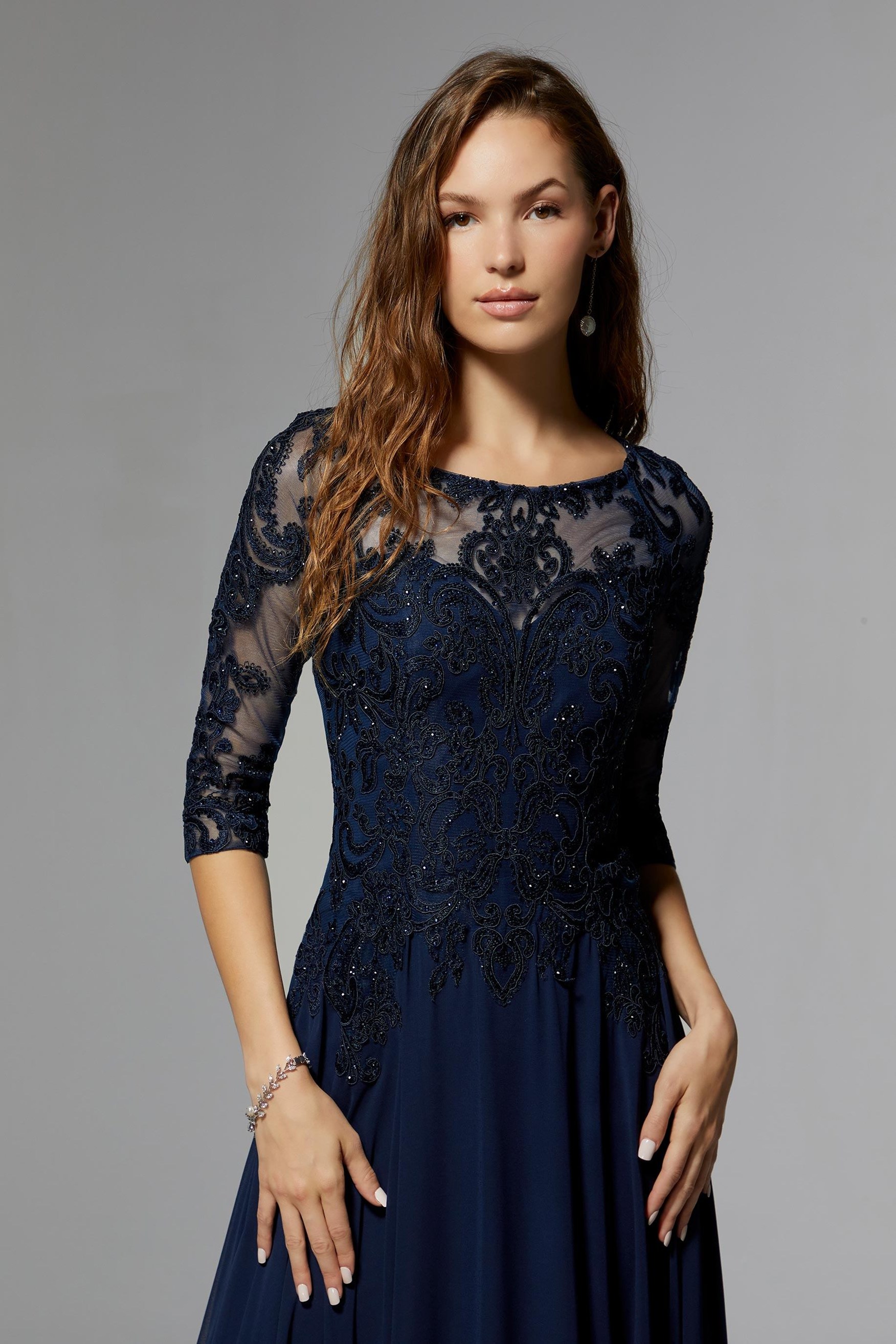 Morilee 71622 Lace and Chiffon A-Line Evening Dress – Mydressline