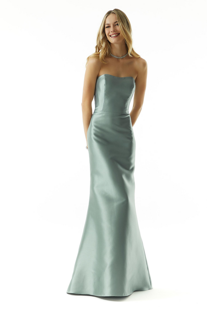 mori lee sage bridesmaid dresses Draped Luxe Satin Bridesmaid Dress