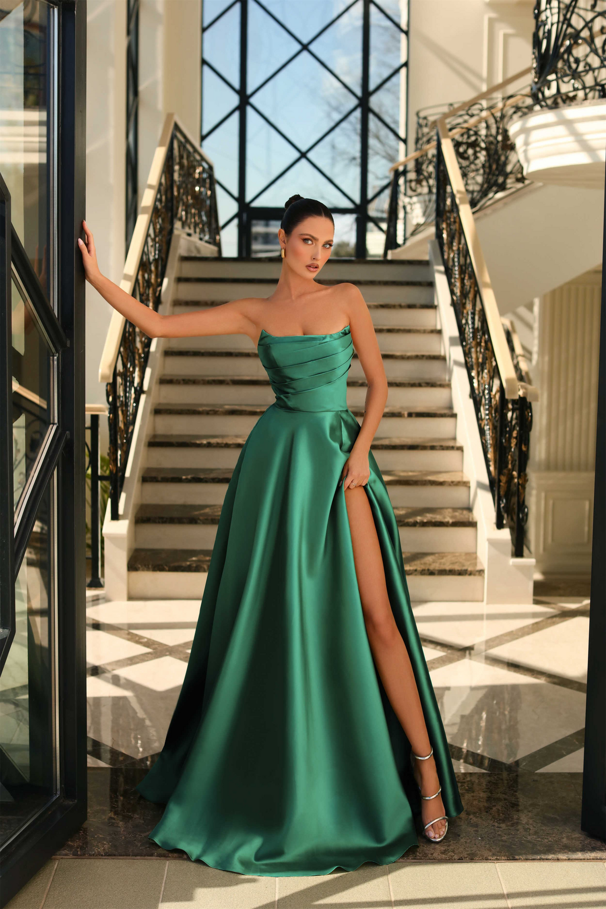 Strapless Taffeta A-Line Gown - Nicoletta NC1076 Mydressline Strapless Taffeta A-Line Gown - Nicoletta NC1076 Mydressline