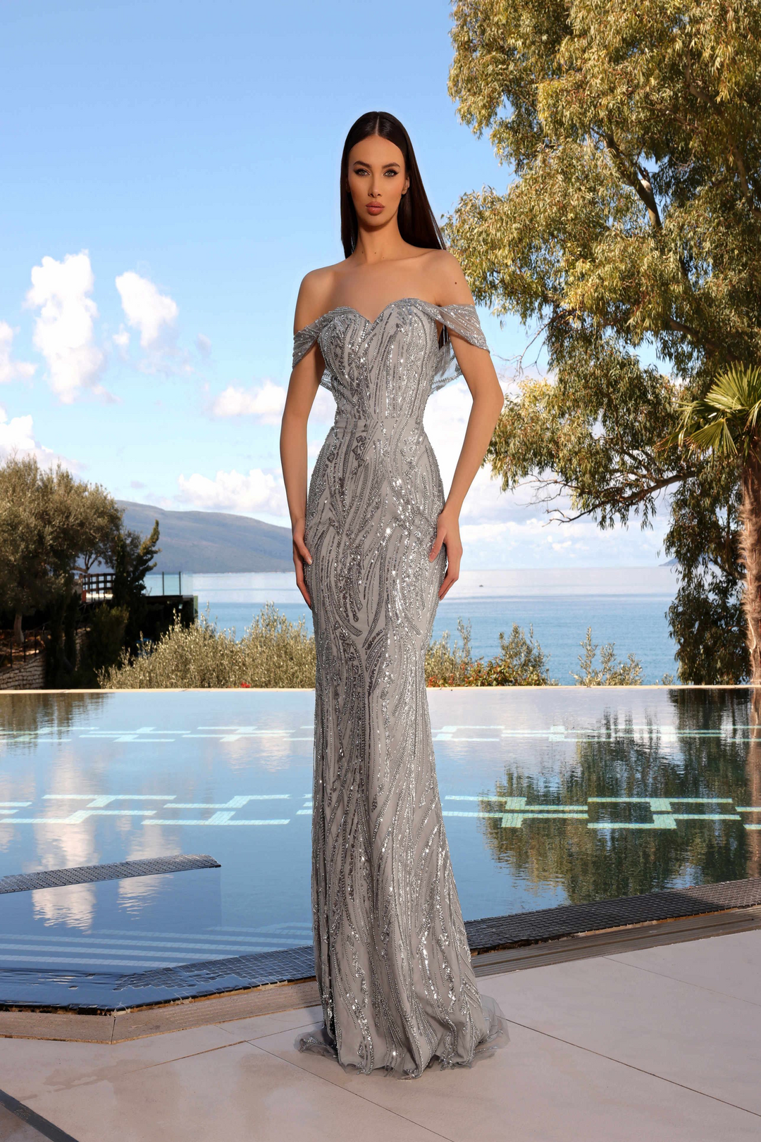 Nicoletta NC2057 Sequin Gown with Sweetheart Neckline Mydressline Nicoletta NC2057 Sequin Gown with Sweetheart Neckline Mydressline