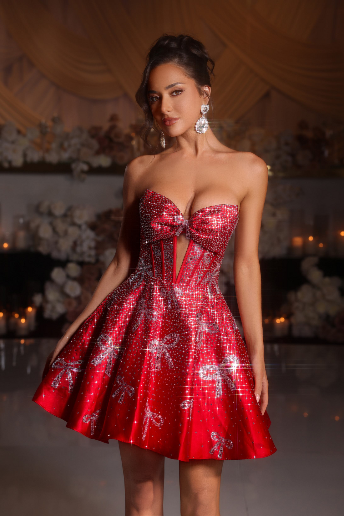 Portia & Scarlett PS25785 – Portia & Scarlett PS25785 Satin Mini Dress