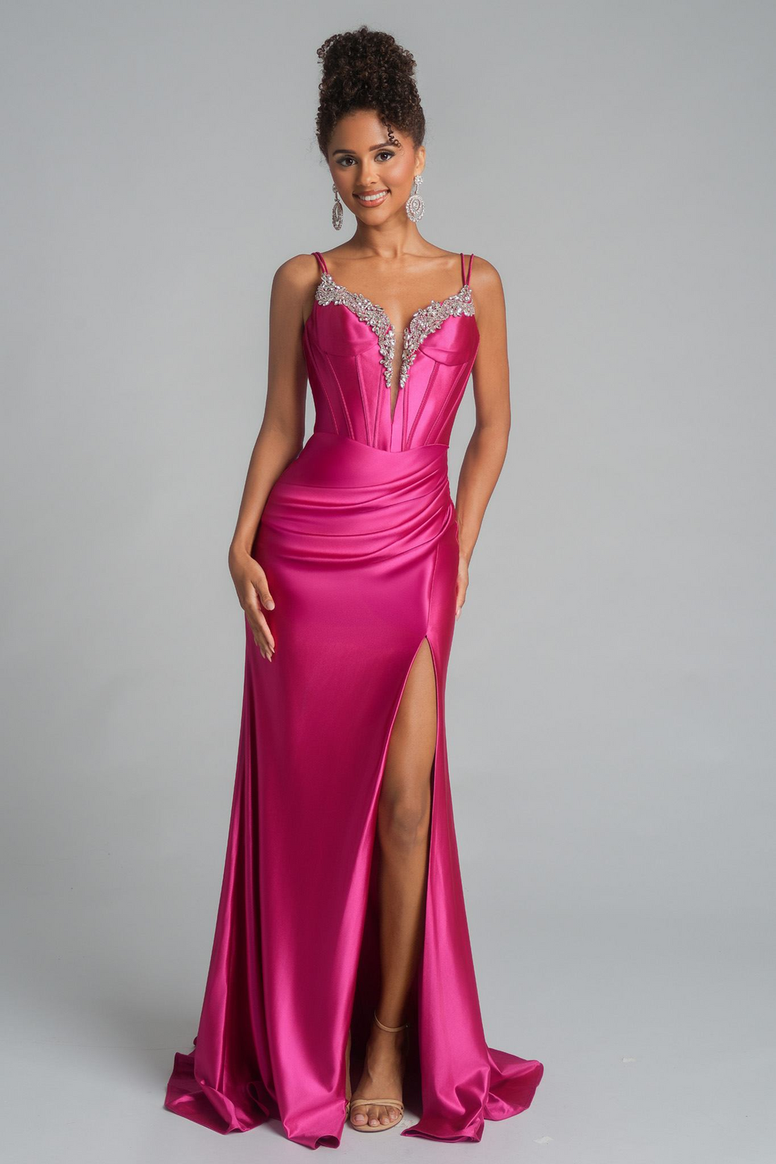 Portia&ScarlettXO105 – XO105 Satin Evening Dress with Slit