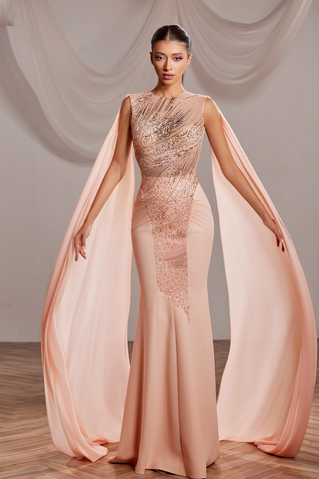 Reverie Couture SS222 – Long Evening Dress in Crepe