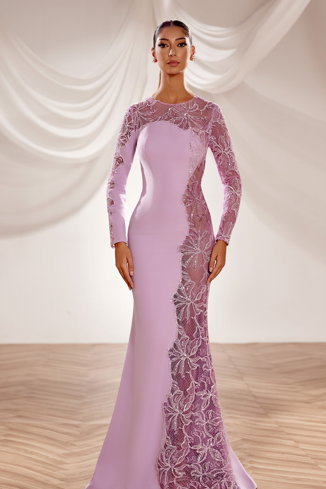 Reverie Couture SS255 – Luxurious Crepe Long Dress