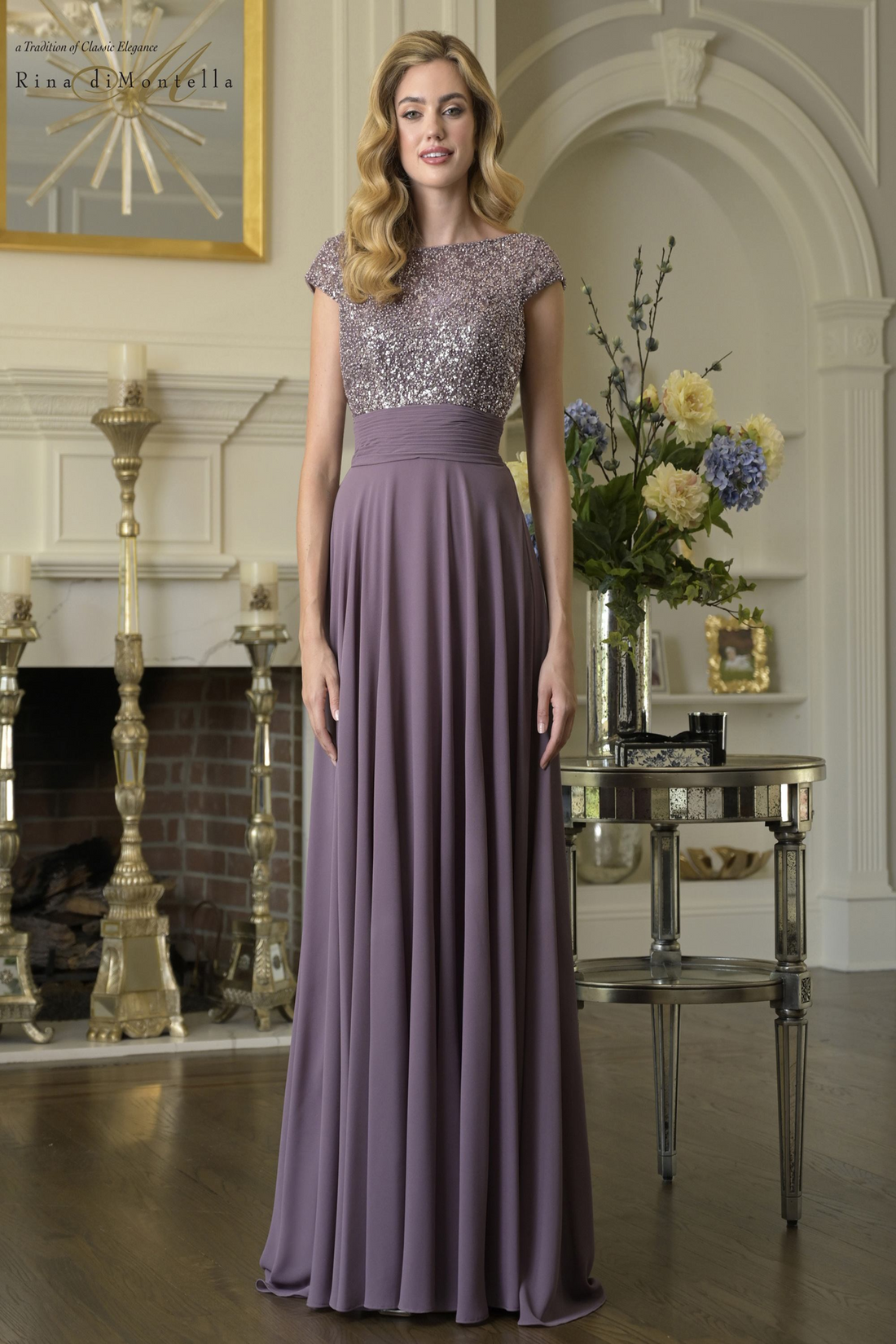 Rina Di Montella RD3419 – A-Line Chiffon Dress