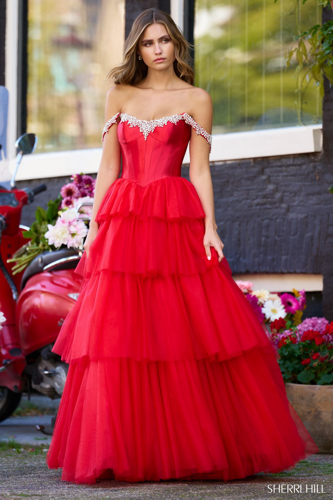 red strapless sherri hill dress Sherri Hill Dress 55682