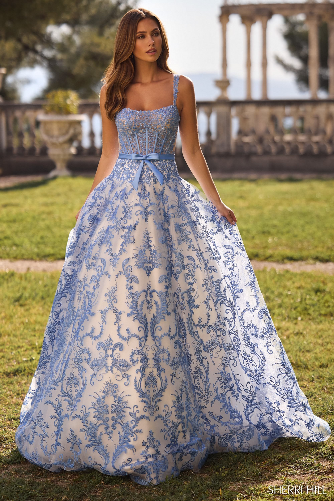 Sherri Hill 57058 Lace Ball Gown for Unforgettable Nights Mydressline Sherri Hill 57058 Lace Ball Gown for Unforgettable Nights Mydressline