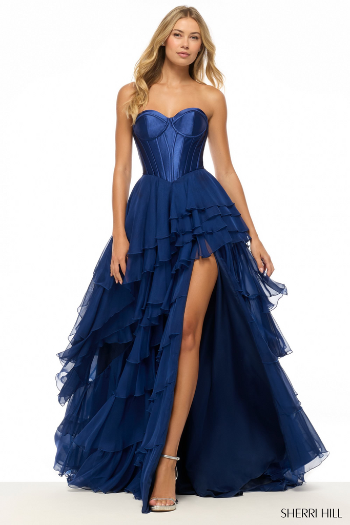 Sherri Hill 57653 Strapless Satin Ball Gown – Mydressline