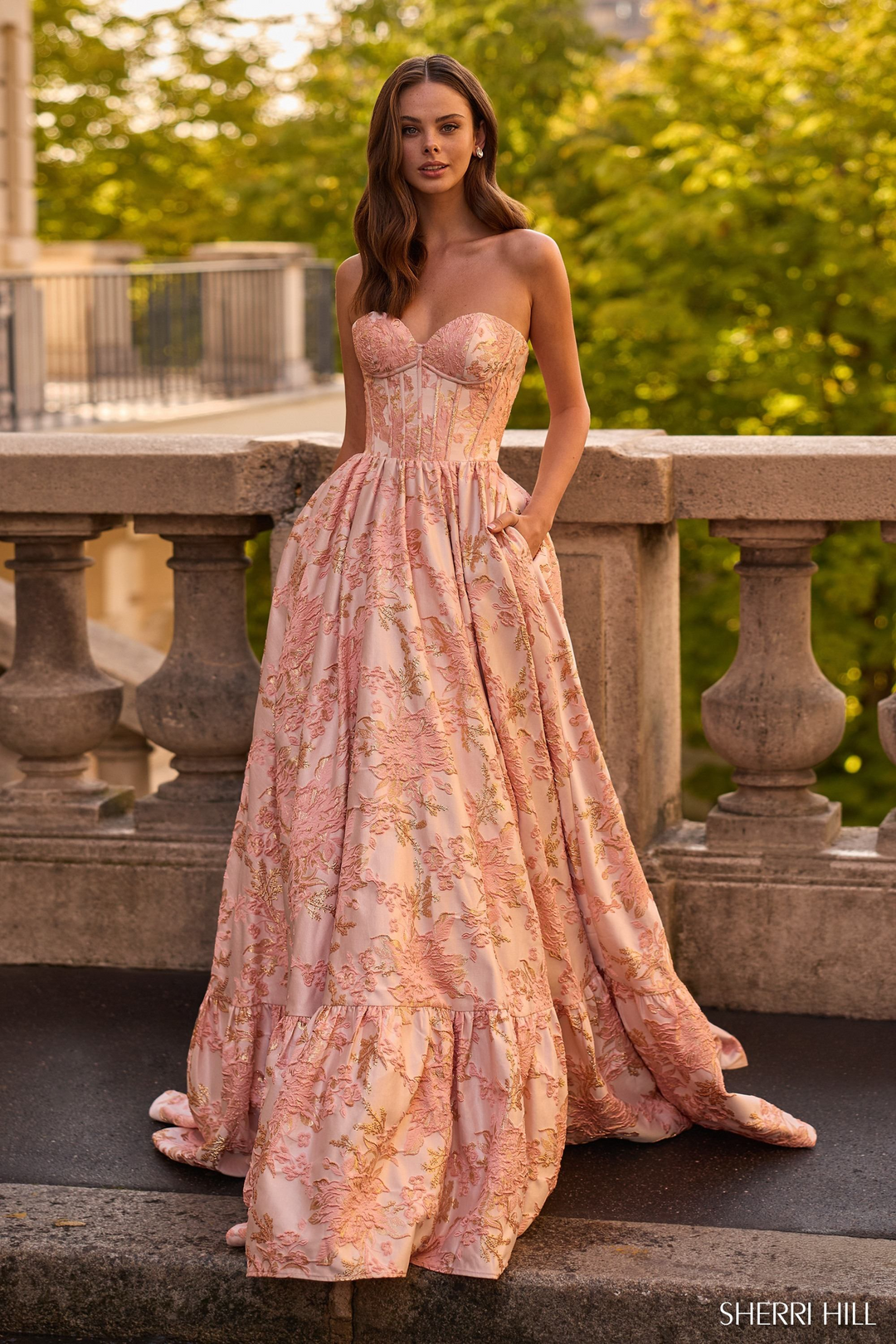 sherri hill bridesmaid dresses Sherri Hill 57753 Elegant Floral Evening Gown – Mydressline