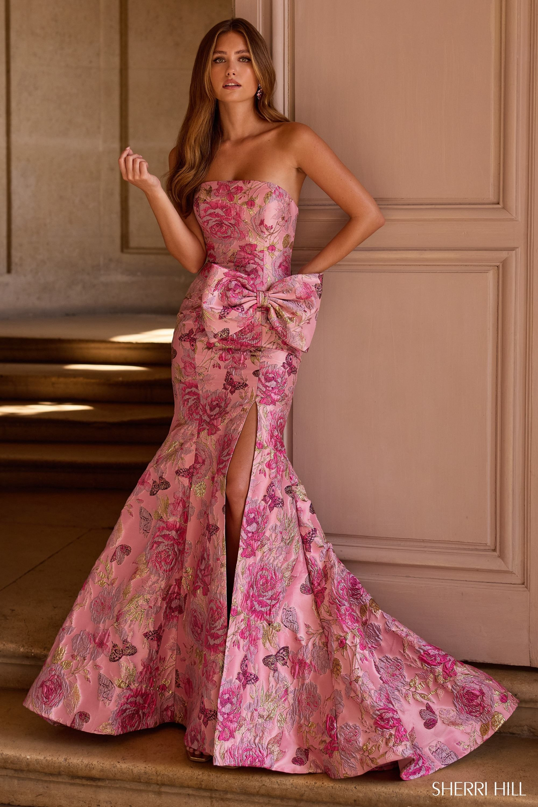 sherri hill pink bow dress Sherri Hill 57762