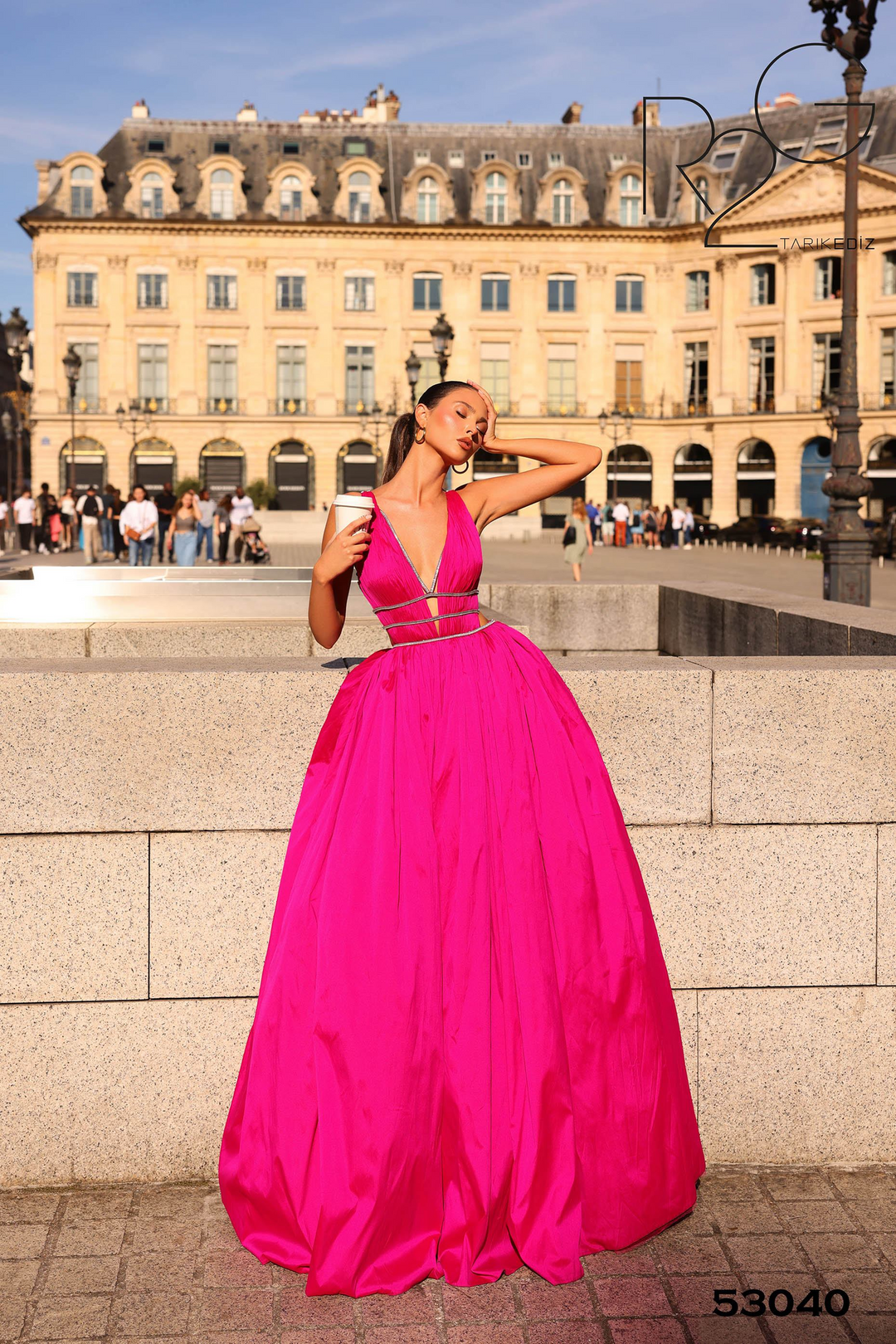 Tarik Ediz 53040 Taffeta Ball Gown for Prom Mydressline Tarik Ediz 53040 Taffeta Ball Gown for Prom Mydressline