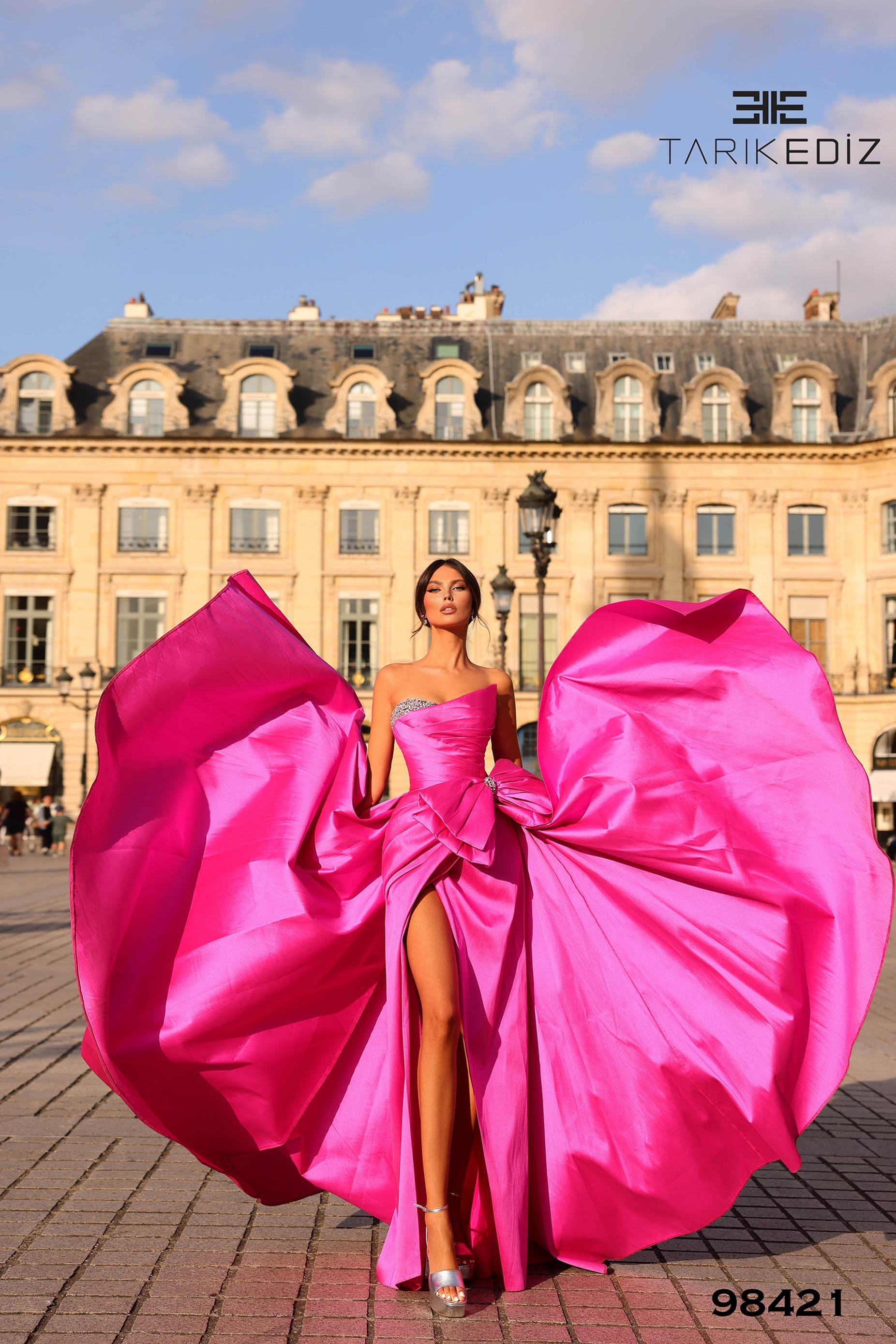 Tarik Ediz 98421: Luxe Taffeta A-Line Gown – Mydressline