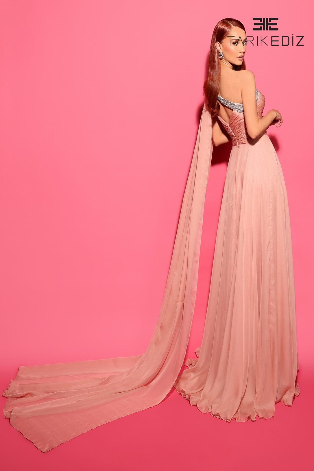 Tarik Ediz 98564 Chiffon Dress - Spring 2024 Collection