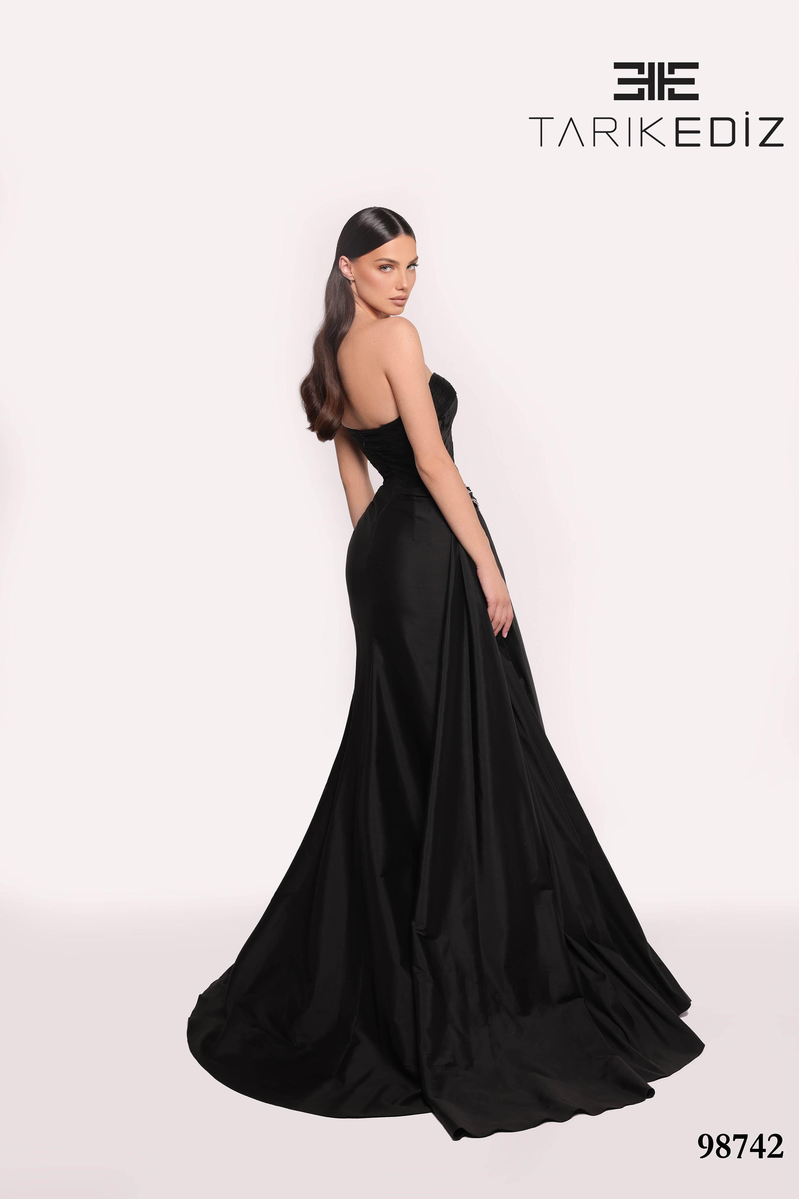 Tarik Ediz 98742 Long Dress with One-Shoulder Design – Mydressline