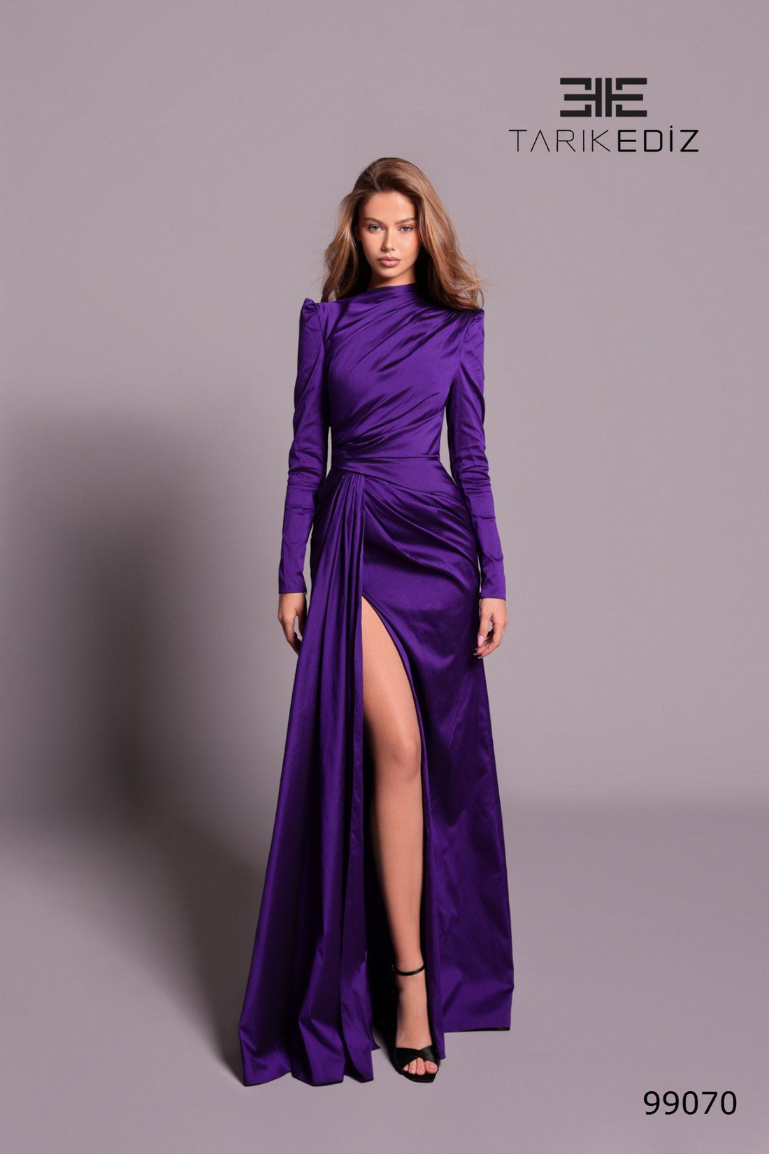Tarik Ediz 99070 – Luxurious Satin Fitted Dress