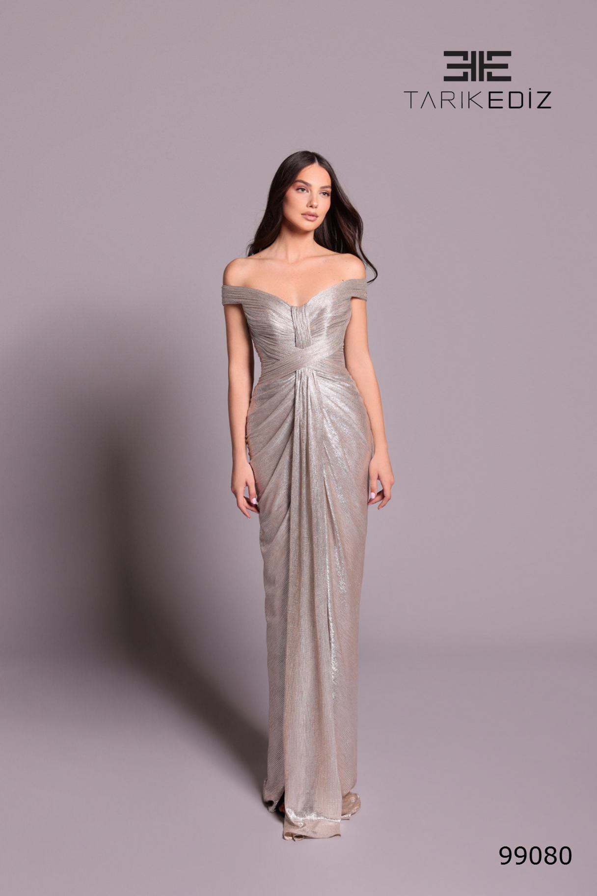 Tarik Ediz 99080 Metallic Evening Dress for Couture – Mydressline