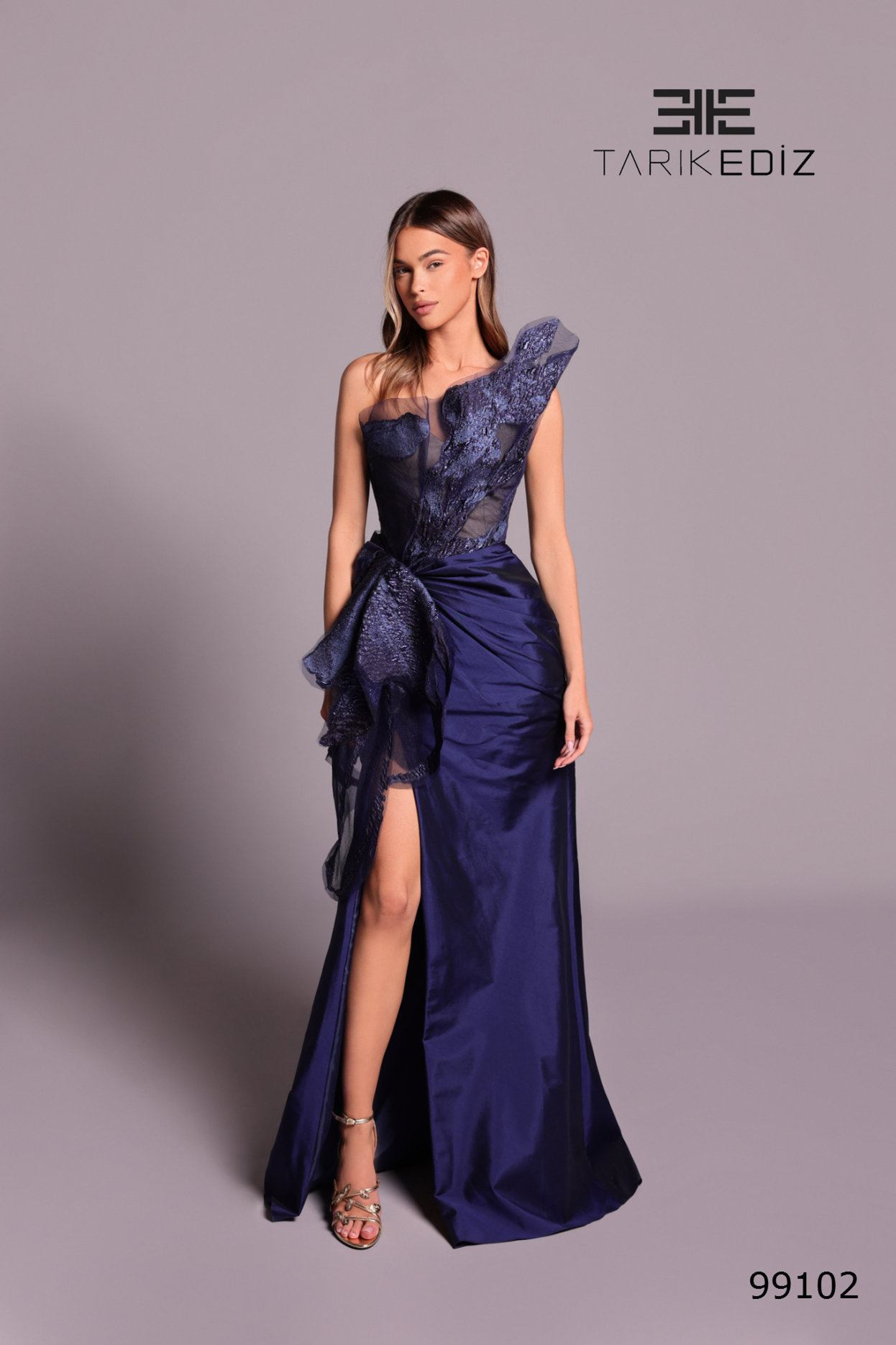 Tarik Ediz 99102: Luxe Taffeta Evening Dress – Mydressline