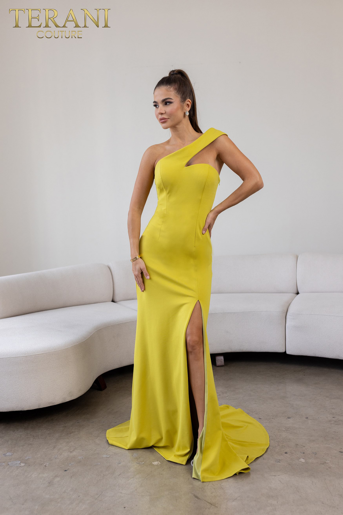 Terani Couture 241E2416 – Luxe One-Shoulder Dress