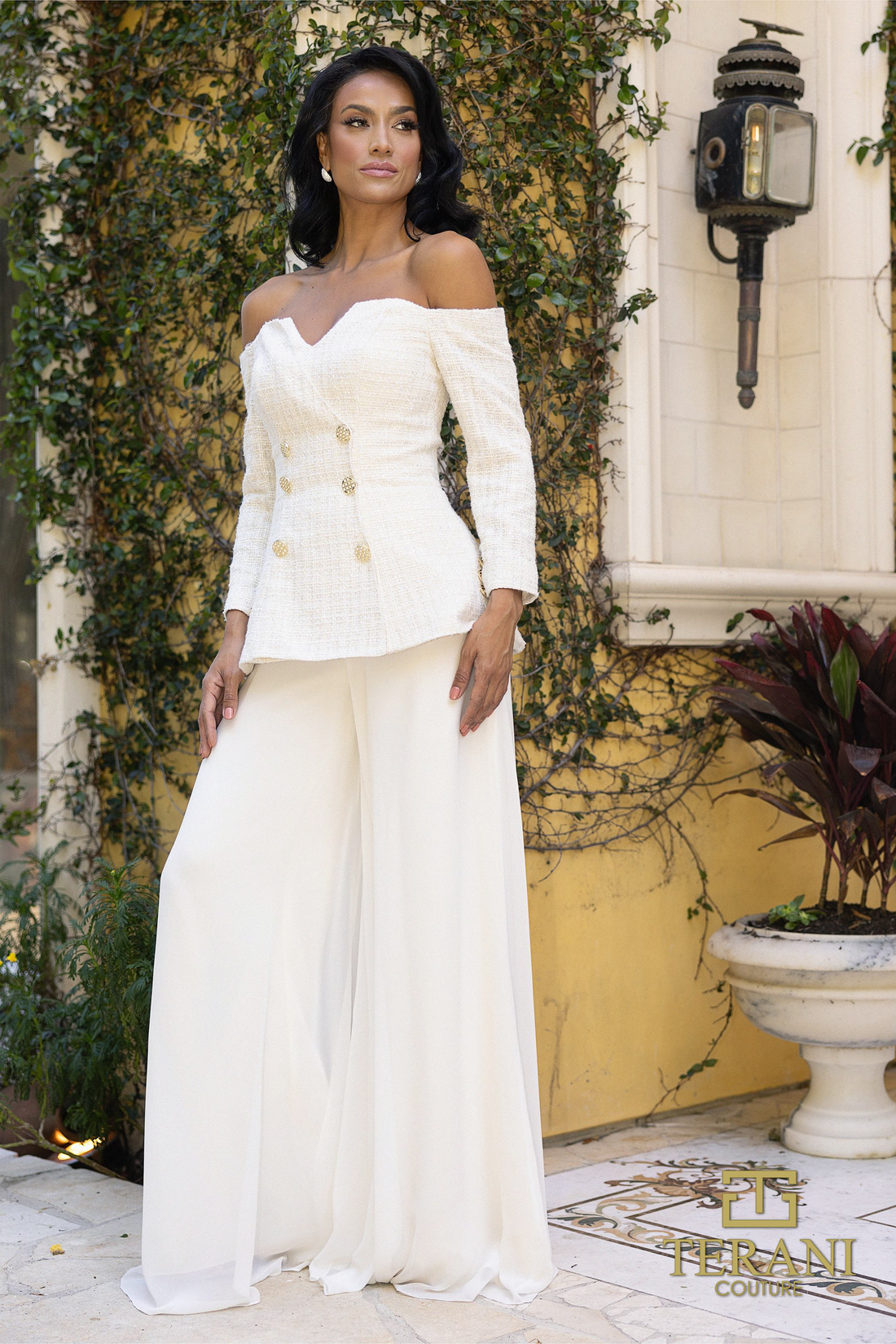 Terani Couture 242E3185 – Chiffon Two-Piece Suit