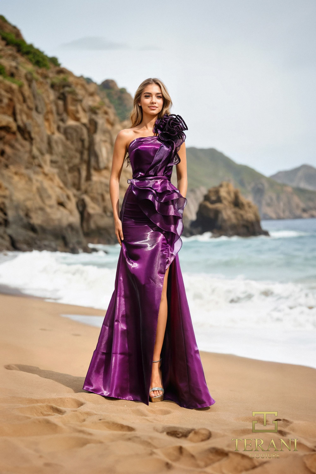 Terani Couture 252E5516 – One-Shoulder Gown