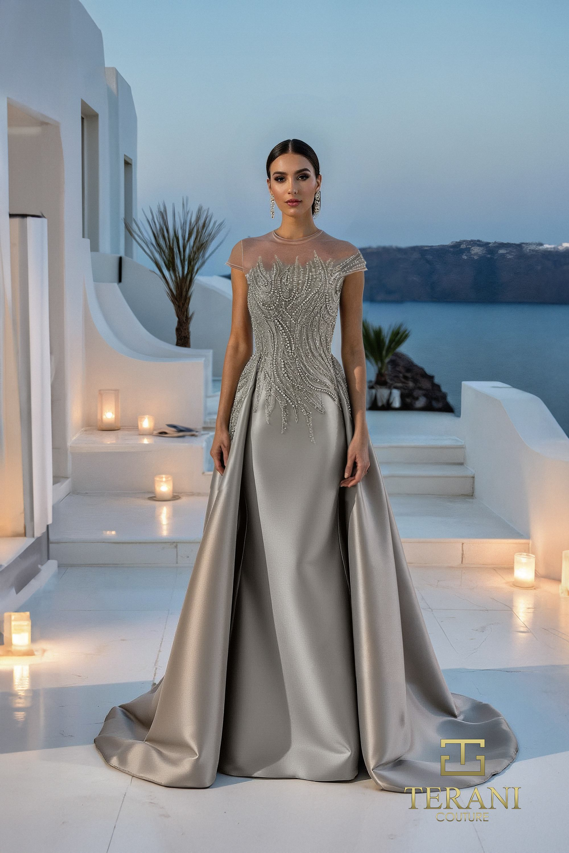 Terani Couture 261E6254 Evening Gown with Overskirt – Mydressline