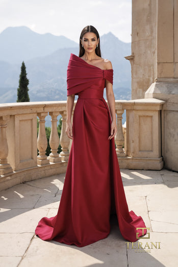 【etoll. 】Drape design I-line dress Draped Style Dresses and Gowns – Mydressline