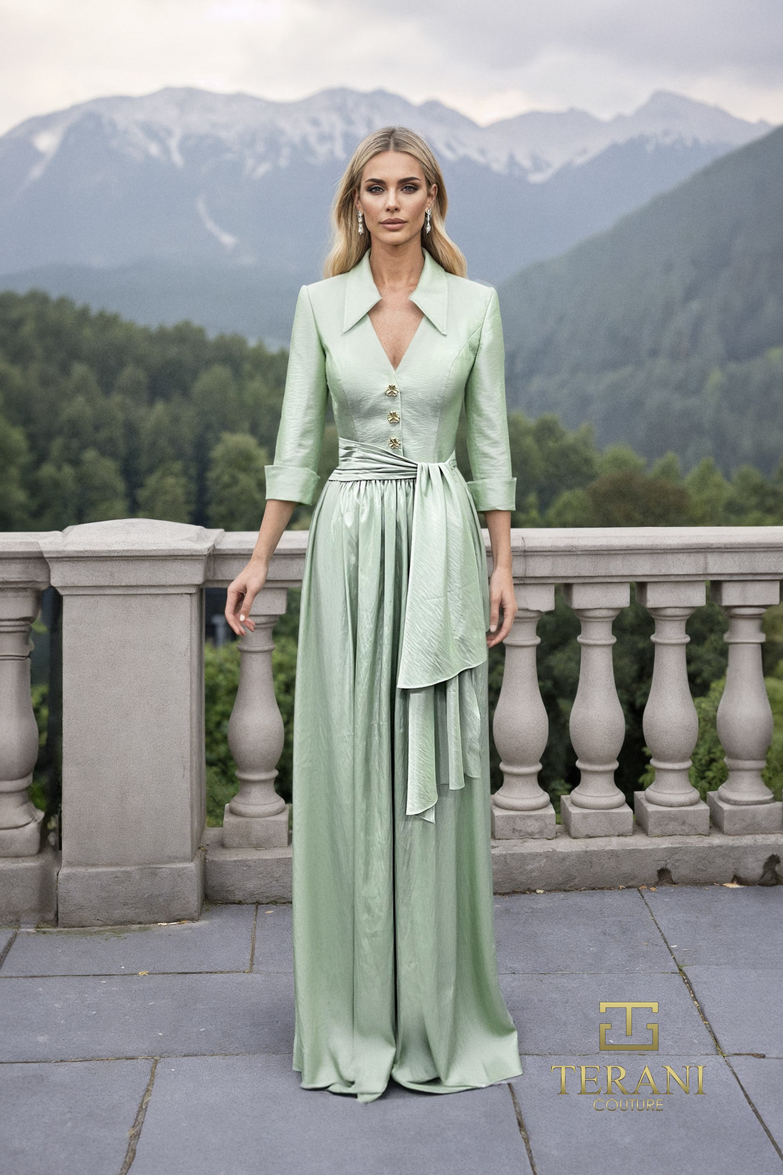 Terani Couture 261M6418 – A-Line Gown in Matte Taffeta