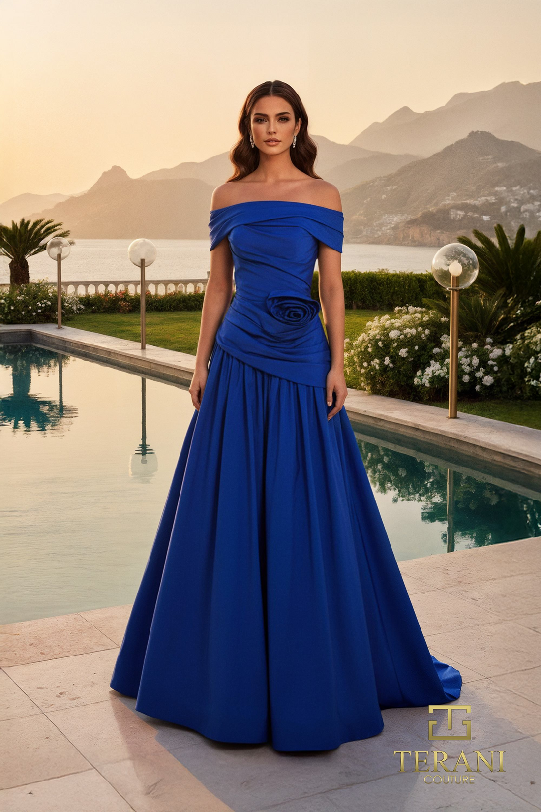 Terani Couture 261M6419 – Off-the-Shoulder Ballgown