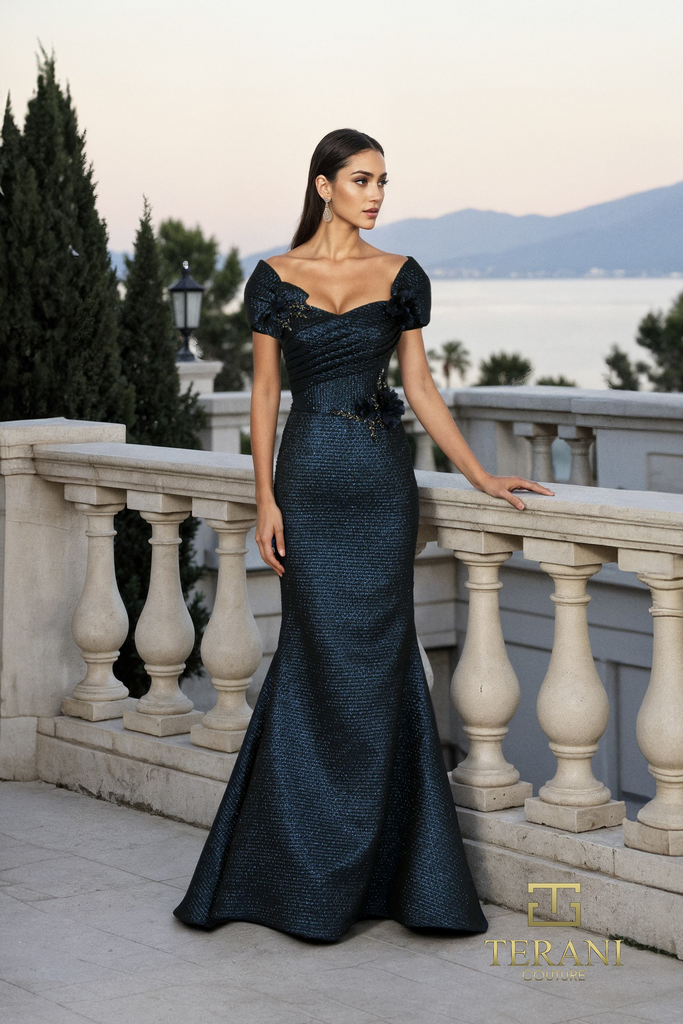 261M6449 Metallic Jacquard Mermaid Gown for Moms – Mydressline