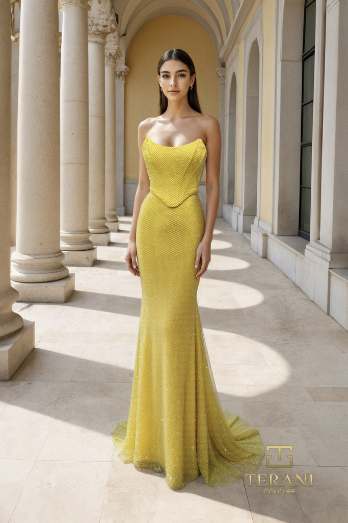 terani gold dress Terani 252M5356 Dress