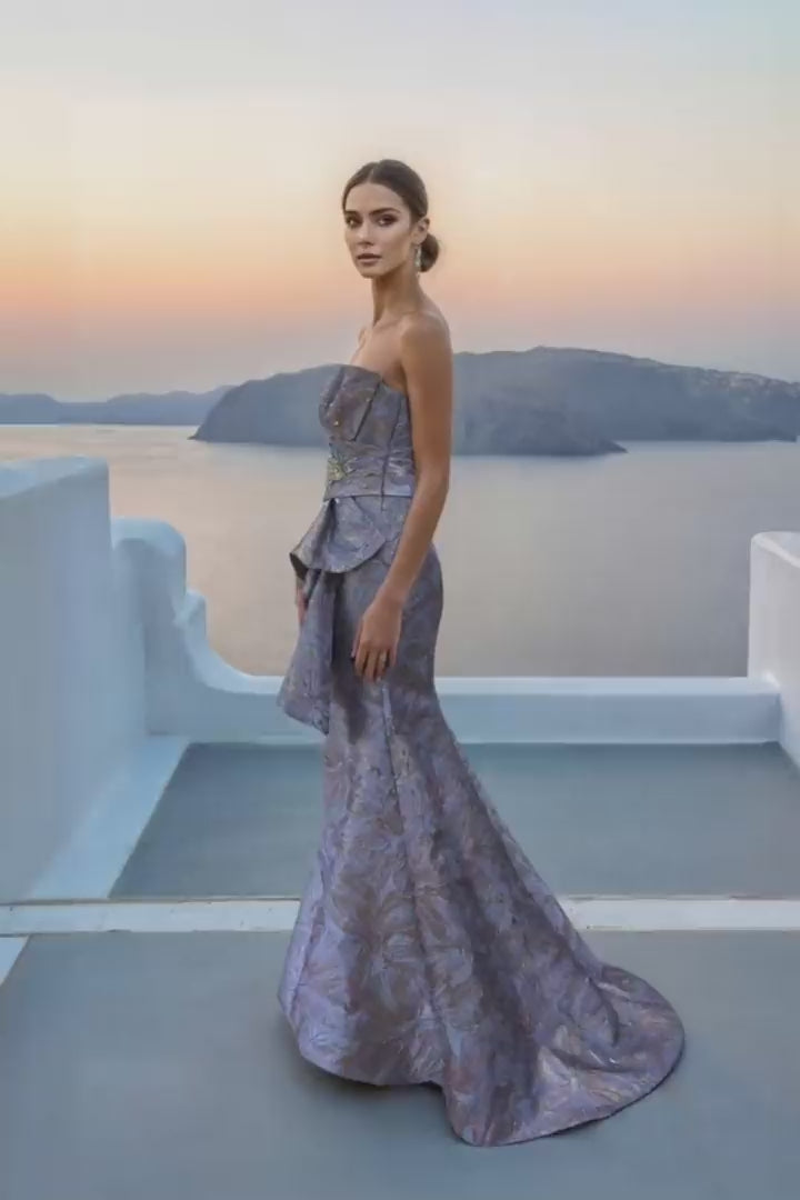 261E6269 Jacquard Mermaid Gown by Terani Couture – Mydressline