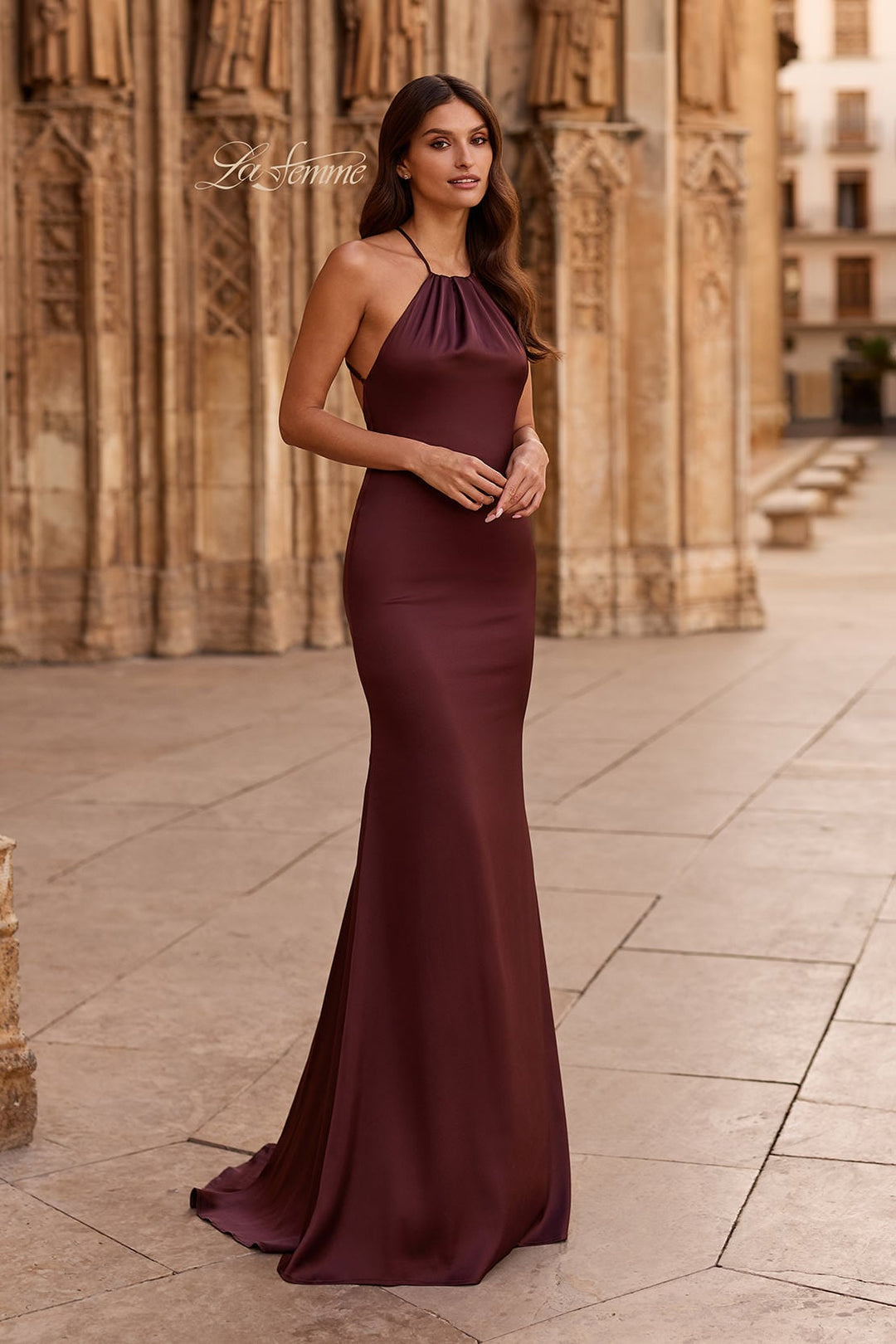 la femme mermaid prom dress La Femme 32918 - Long Rhinestone/Jersey Mermaid Dress
