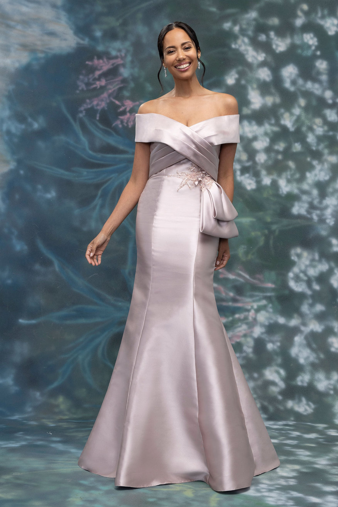 Morilee 2070031 Off-Shoulder Satin Evening Gown Mydressline Morilee 2070031 Off-Shoulder Satin Evening Gown Mydressline